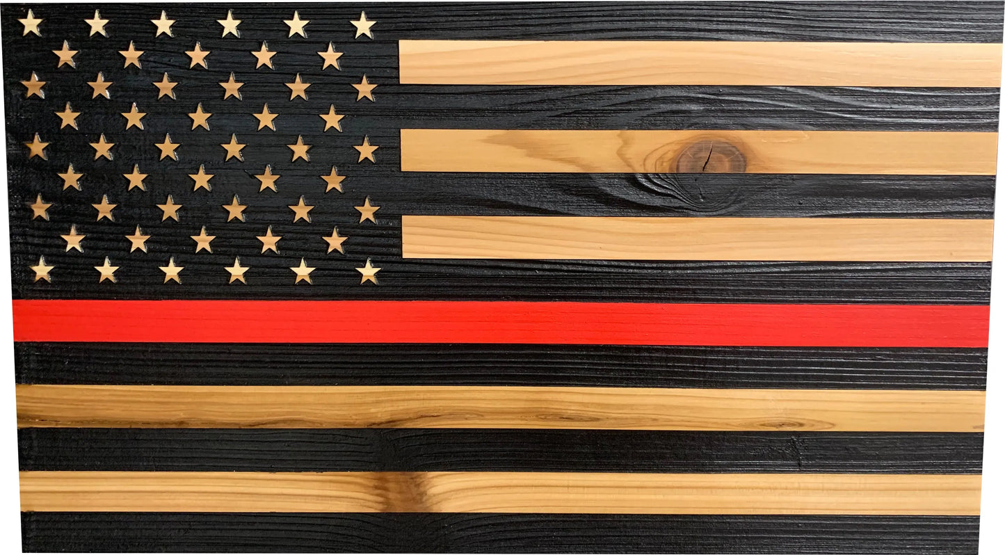 Red Line American Flag Hidden Gun Storage, Customizable Thin Red Line Concealment Flag for Firefighters Bellewood Designs
