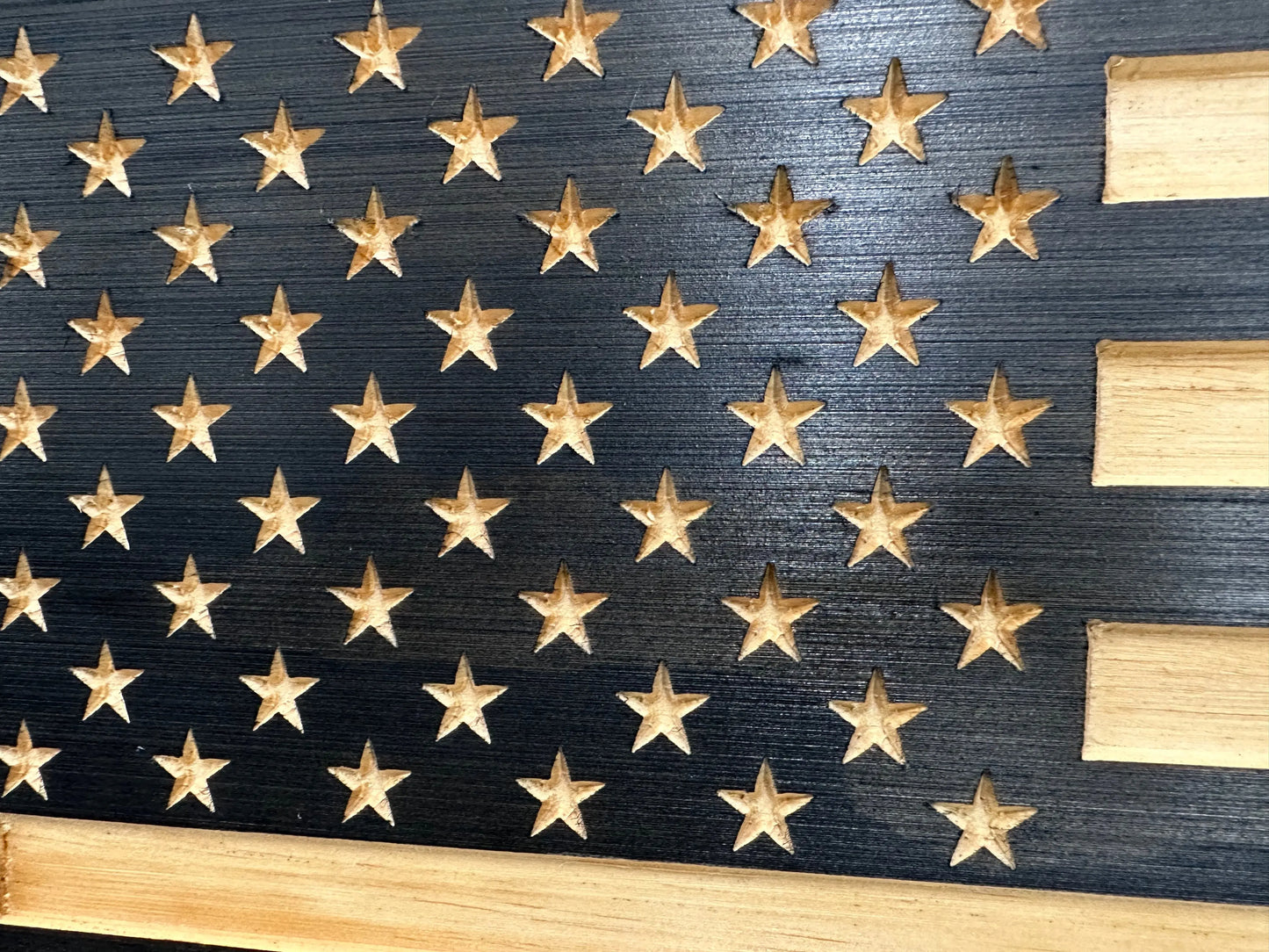 Carved American Flag Decorative Wall-Mounted Secure Gun Cabinet Bellewood Designs