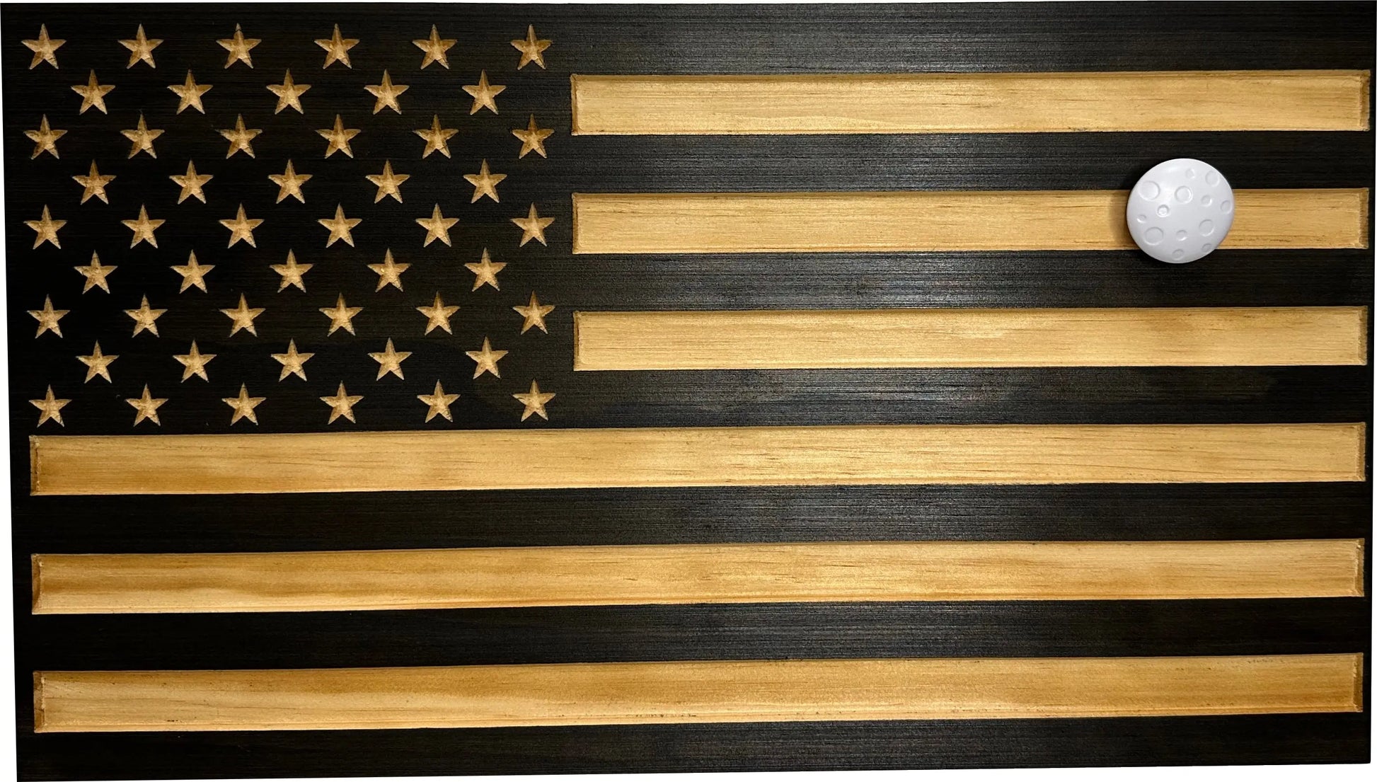 Carved American Flag Decorative Wall-Mounted Secure Gun Cabinet Bellewood Designs