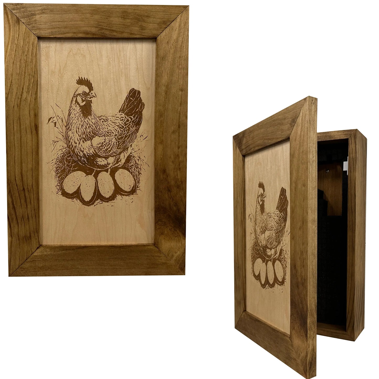 Hidden Gun Safe Chicken and Eggs Farmhouse Scene by Bellewood Designs - GOLD TESTING EQUIPMENT