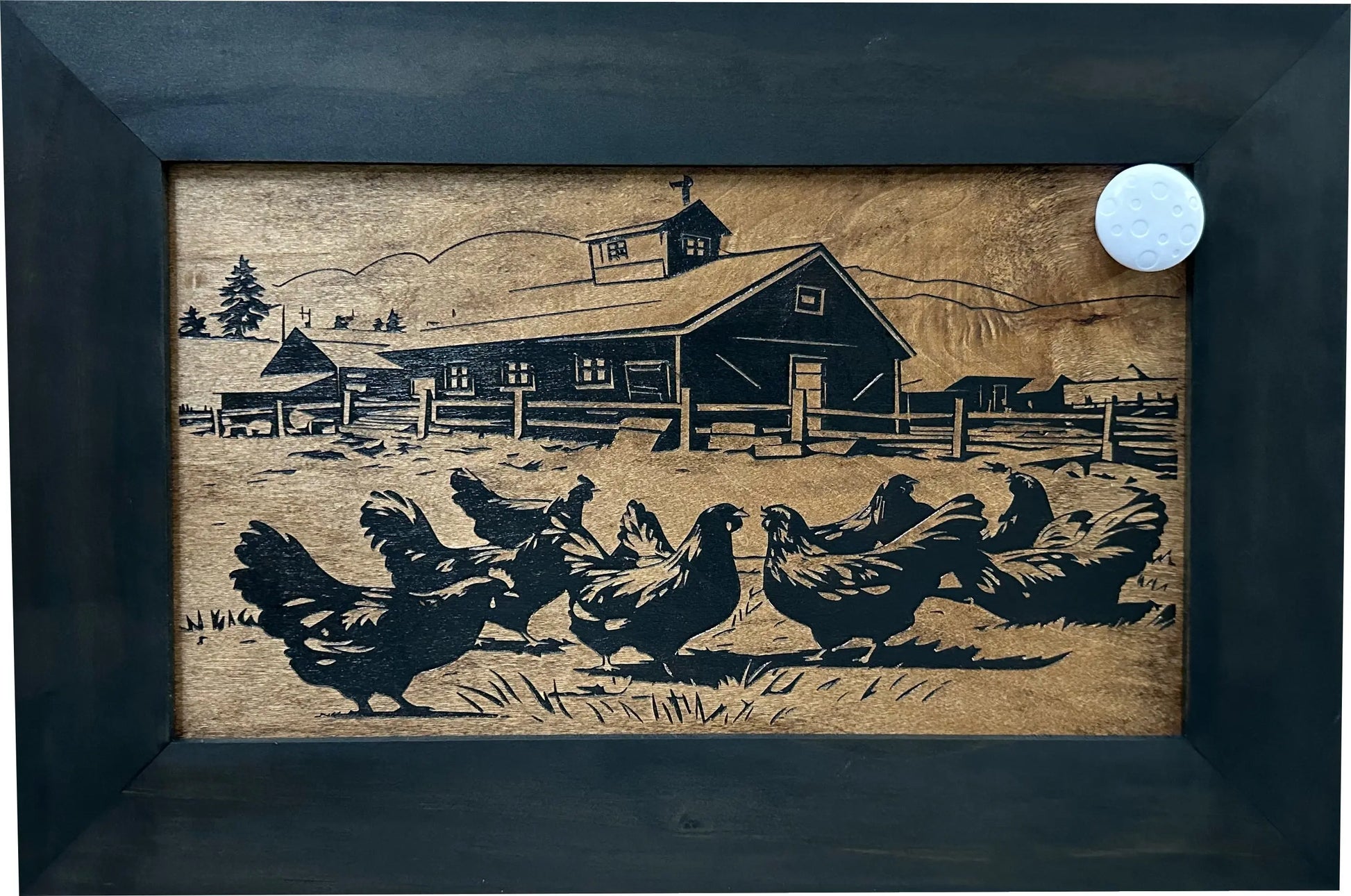 Chicken Farm Hidden Gun Safe - Handcrafted Gun Concealment Decor - Hidden Gun Shelf with Magnetic Lock for Quick Access - Hidden Wall Safe for Secure Storage - Made in USA Bellewood Designs