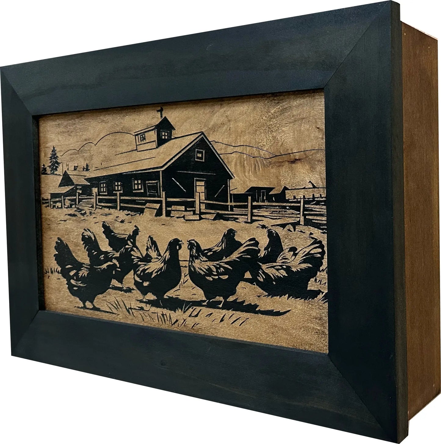 Chicken Farm Hidden Gun Safe - Handcrafted Gun Concealment Decor - Hidden Gun Shelf with Magnetic Lock for Quick Access - Hidden Wall Safe for Secure Storage - Made in USA Bellewood Designs