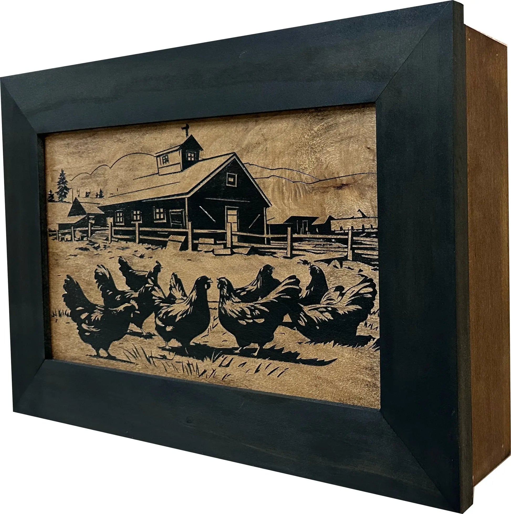 Chicken Farm Hidden Gun Safe - Handcrafted Gun Concealment Decor - Hidden Gun Shelf with Magnetic Lock for Quick Access - Hidden Wall Safe for Secure Storage - Made in USA Bellewood Designs
