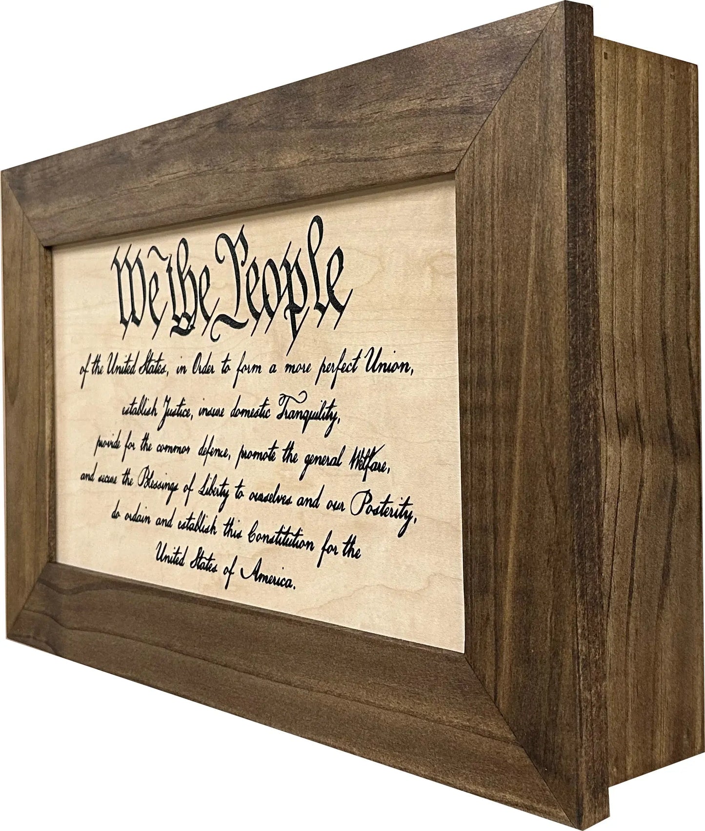We The People Constitution Gun Concealment Furniture - Handcrafted Hidden Gun Storage Wall Decor - Hidden Safe Furniture with Magnetic Lock for Quick Access & Storage - Made in USA Bellewood Designs