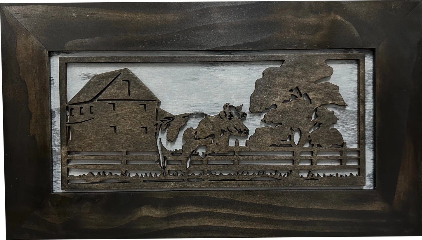 Decorative Cow Farm Wall-Mounted Secure Gun Cabinet - Gun Safe To Securely Store Your Gun & Home Self Defense Gear - GOLD TESTING EQUIPMENT