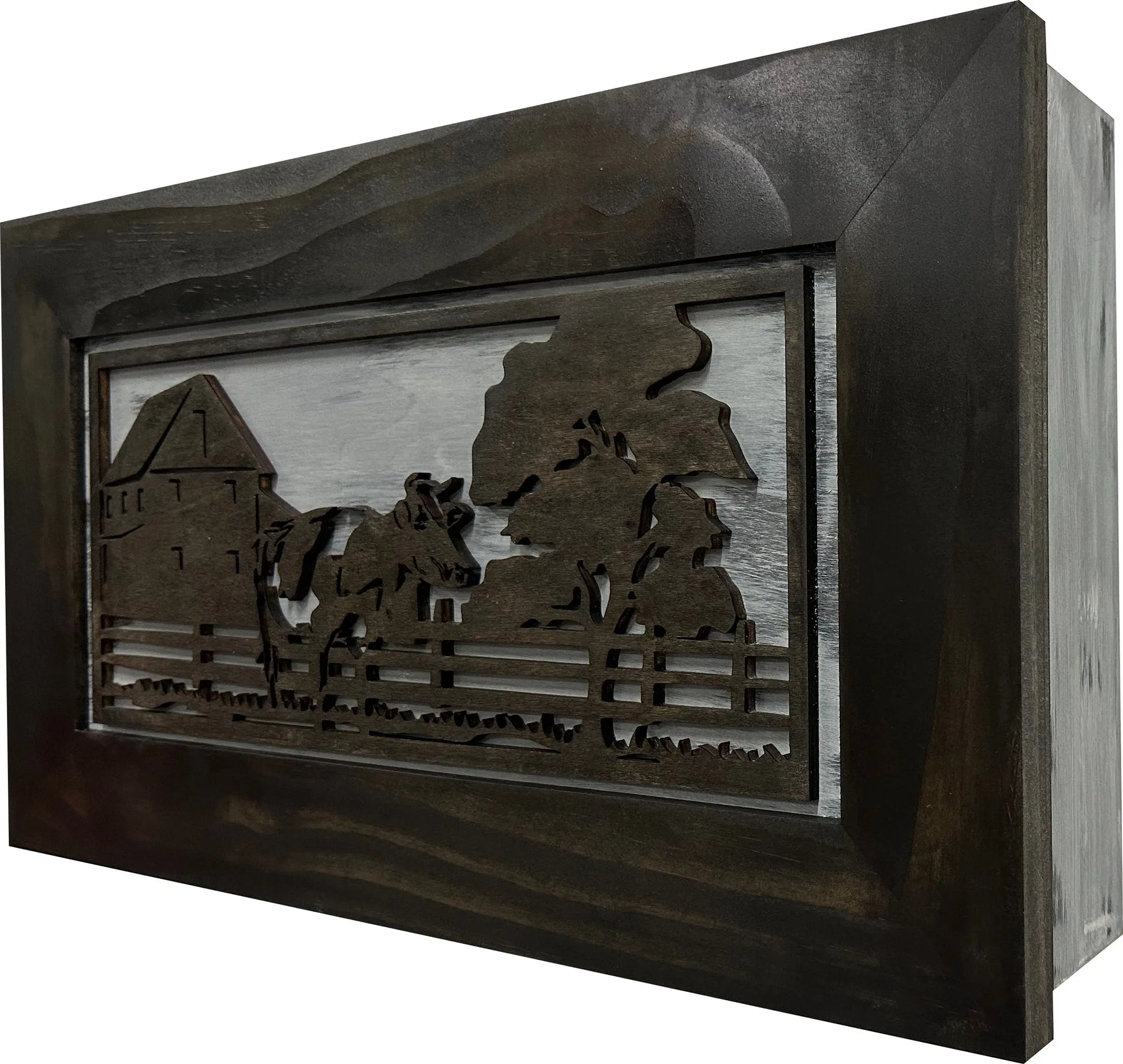 Decorative Cow Farm Wall-Mounted Secure Gun Cabinet - Gun Safe To Securely Store Your Gun & Home Self Defense Gear - GOLD TESTING EQUIPMENT