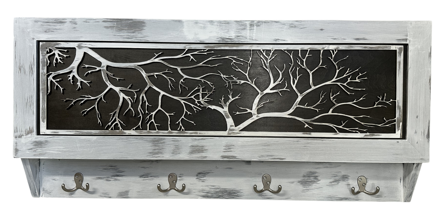 Coat Rack Hidden Gun Storage - Winter Tree