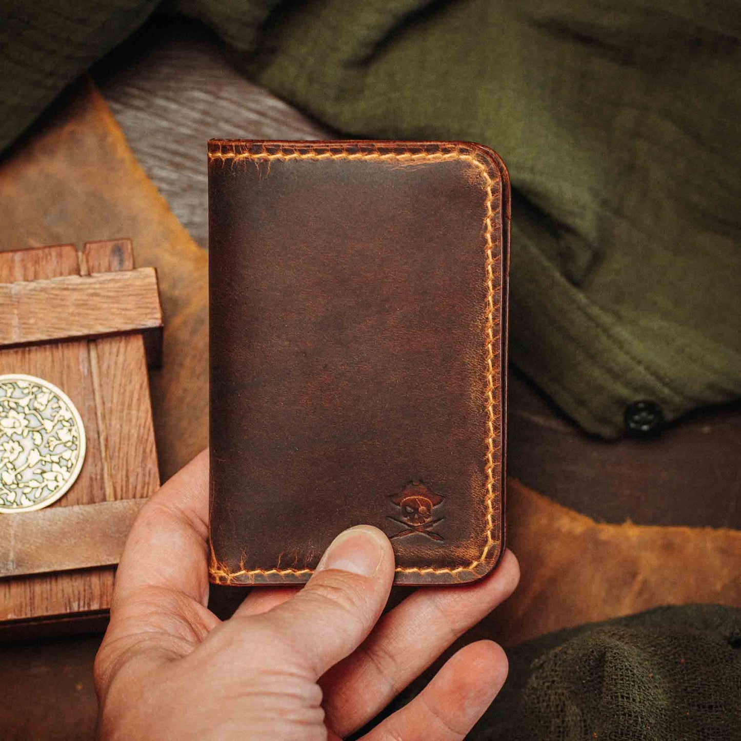 Pirate Goods Buccaneer Bifold Wallet – Slim Minimalist Leather EDC Card Holder