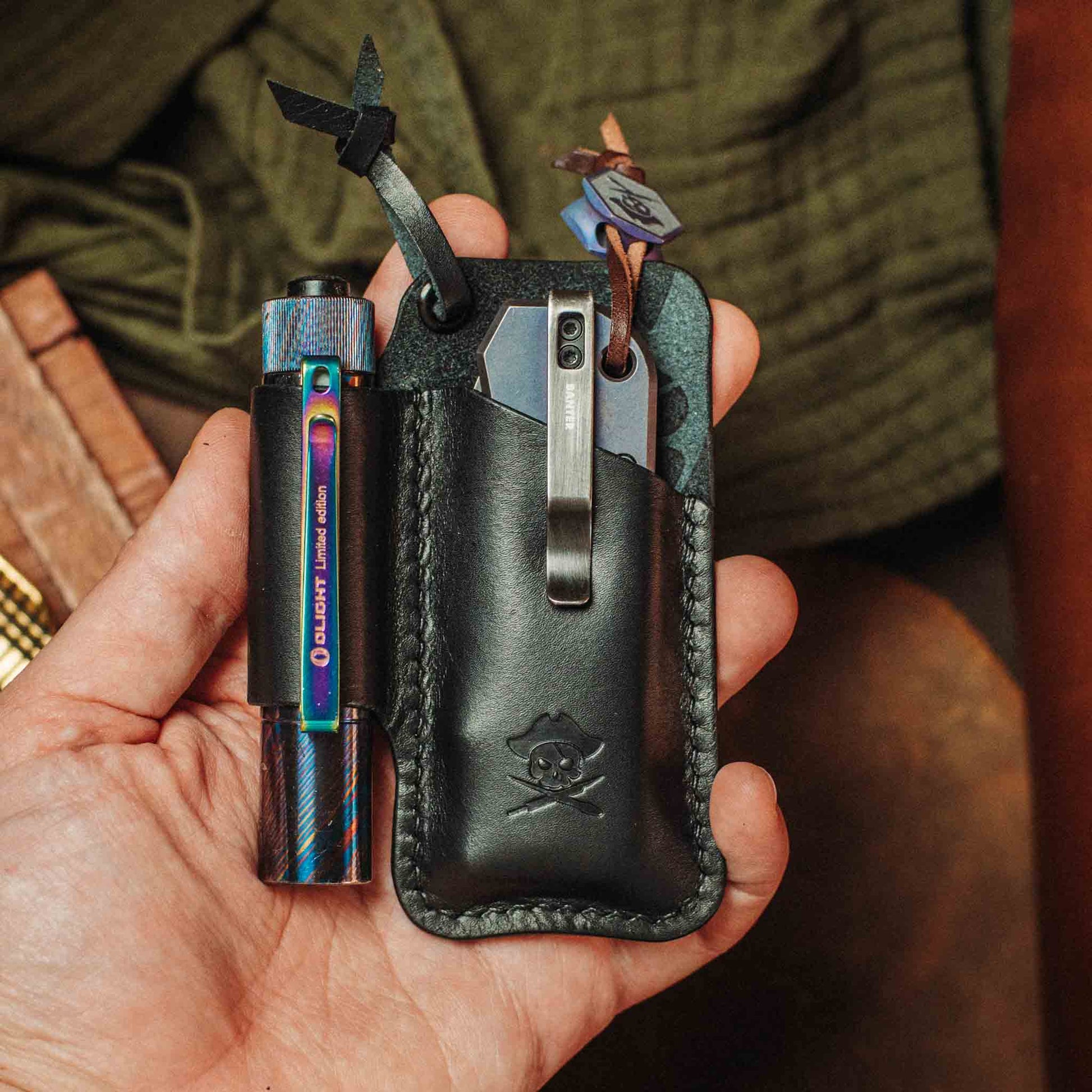 EDC Pocket Organizer - First Mate v3 | Leather Pocket Carrier Pirate Goods