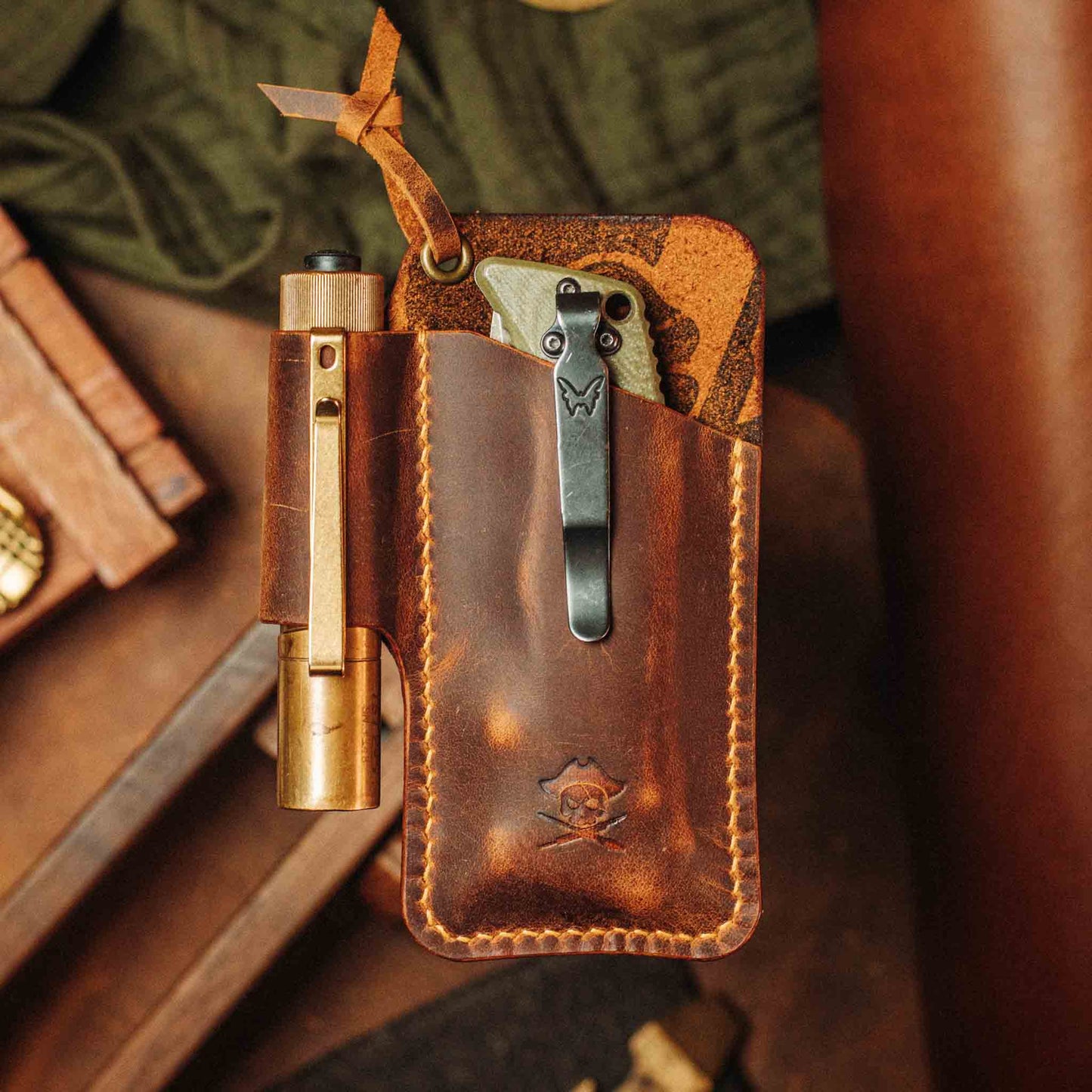 EDC Pocket Organizer - First Mate v3 | Leather Pocket Carrier Pirate Goods