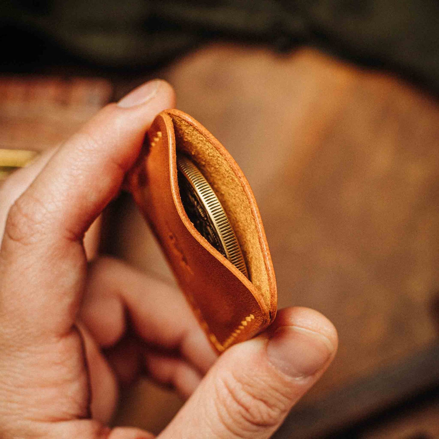 Challenge Coin Holder - Peso Pocket v3 | Leather Coin Case | Handcrafted EDC