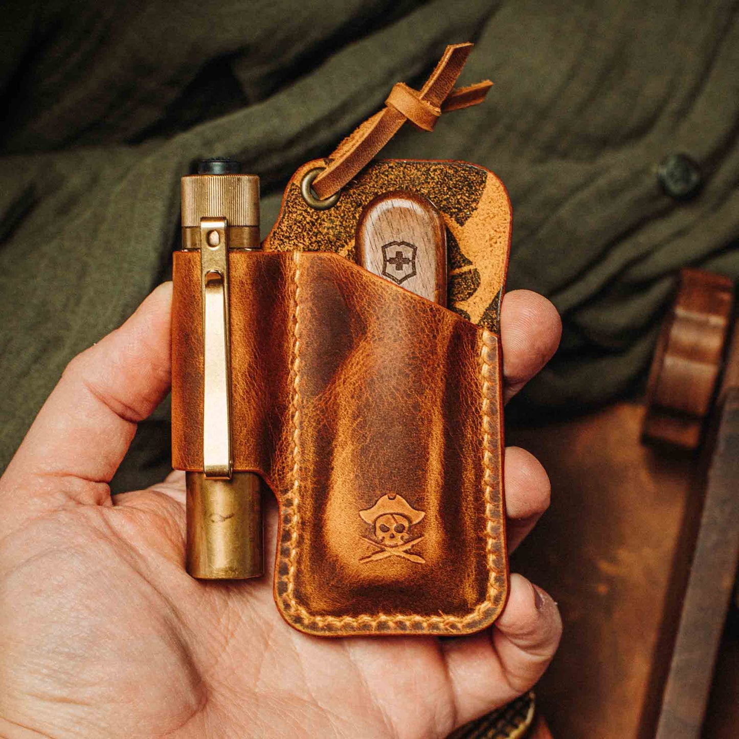 EDC Pocket Organizer - First Mate v3 | Leather Pocket Carrier Pirate Goods