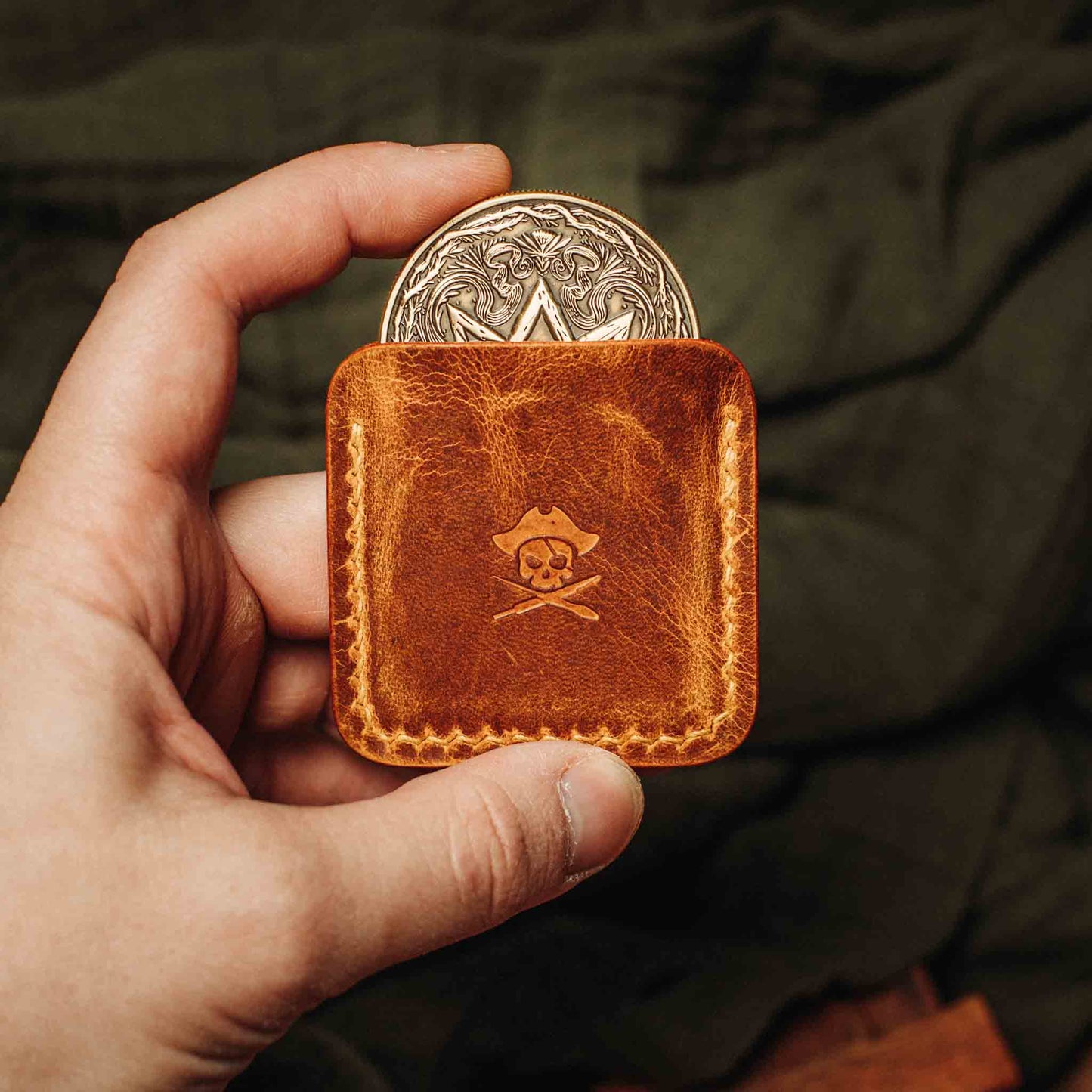 Pirate Goods Peso Pocket v3 Coin Holder – Leather Challenge Coin Case for EDC