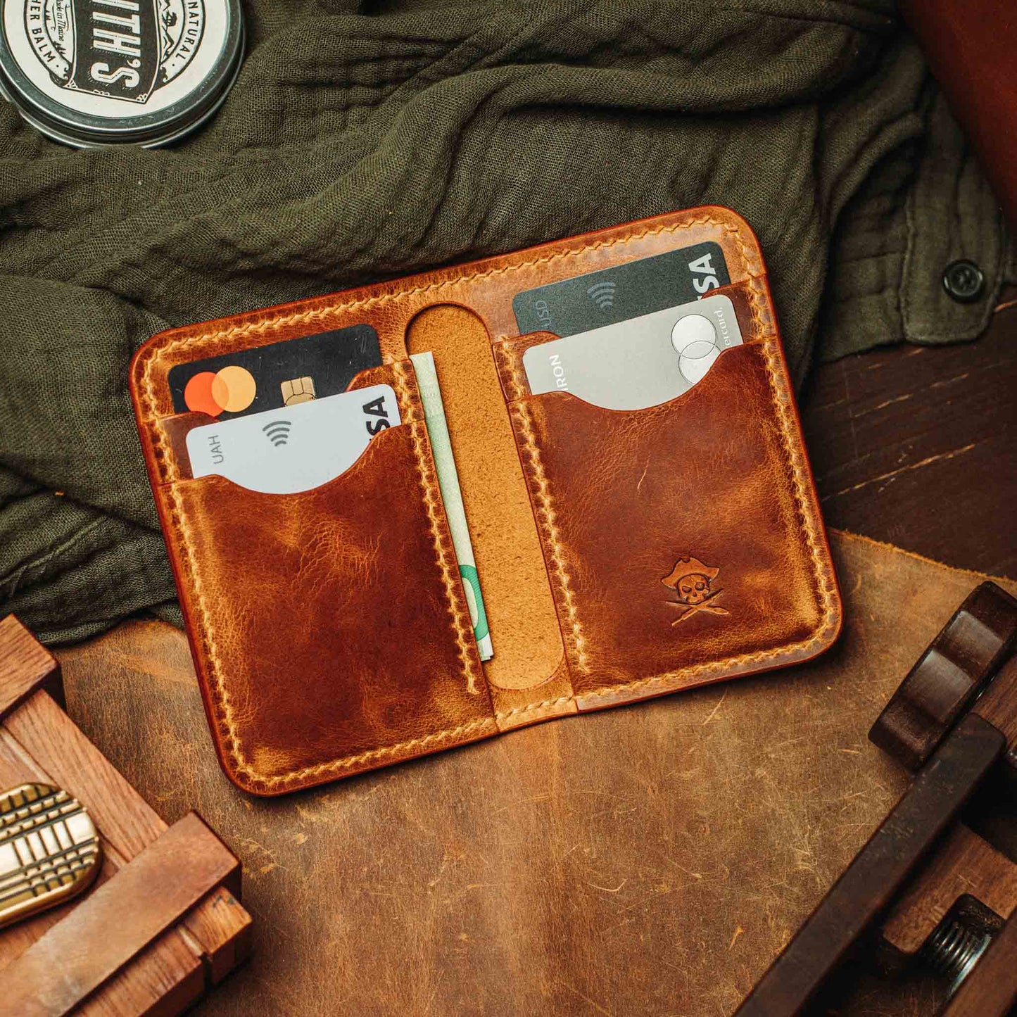 Pirate Goods Buccaneer Bifold Wallet – Slim Minimalist Leather EDC Card Holder
