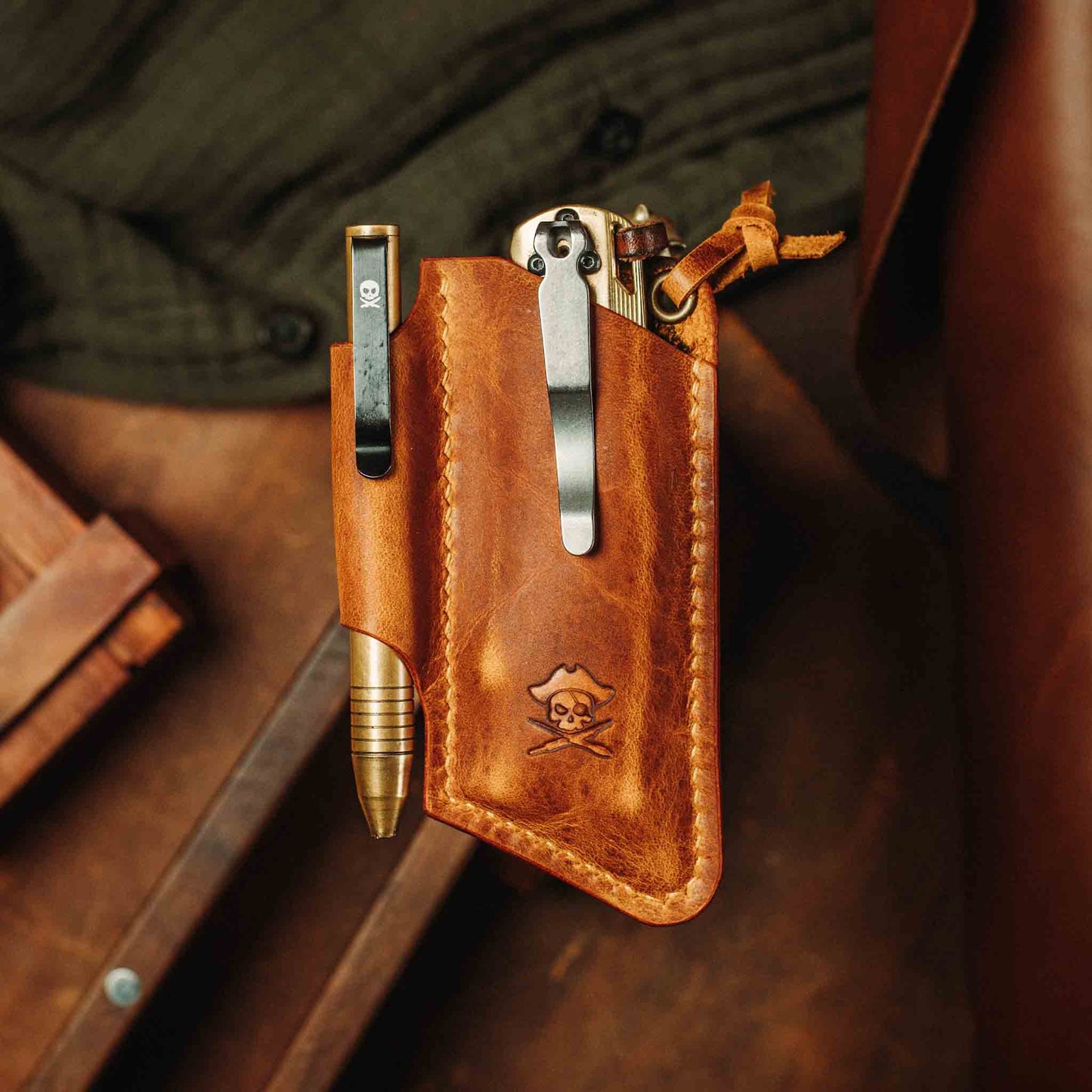 Pirate Goods Sailor v3 Knife Sleeve – Leather EDC Pocket Knife Holder
