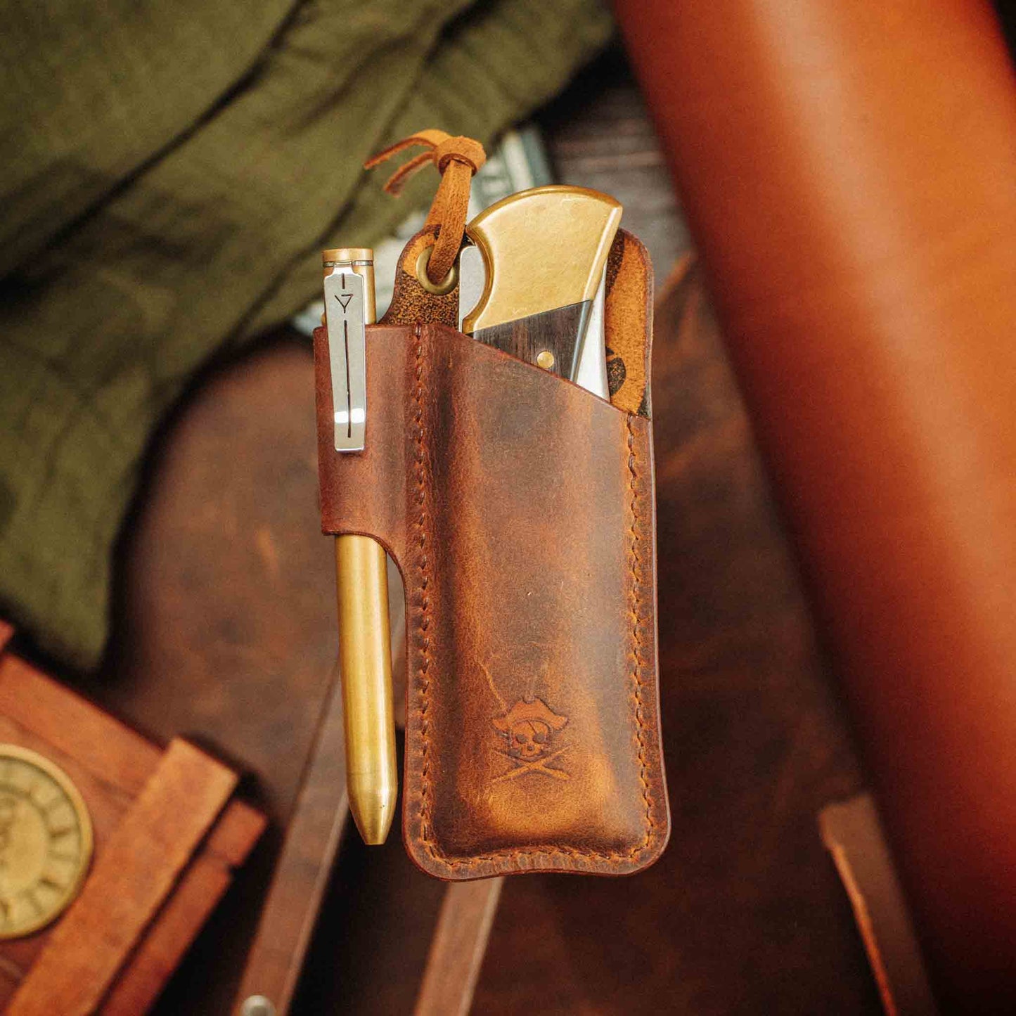 EDC Pocket Organizer - First Mate v3 | Leather Pocket Carrier Pirate Goods