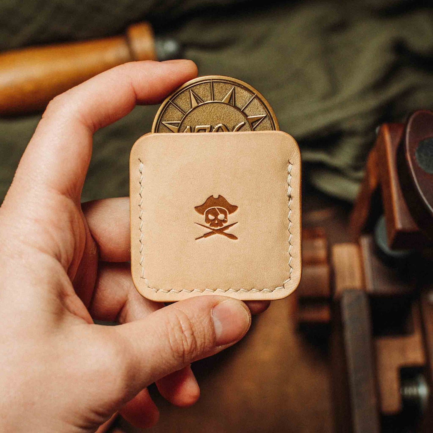 Challenge Coin Holder - Peso Pocket v3 | Leather Coin Case | Handcrafted EDC