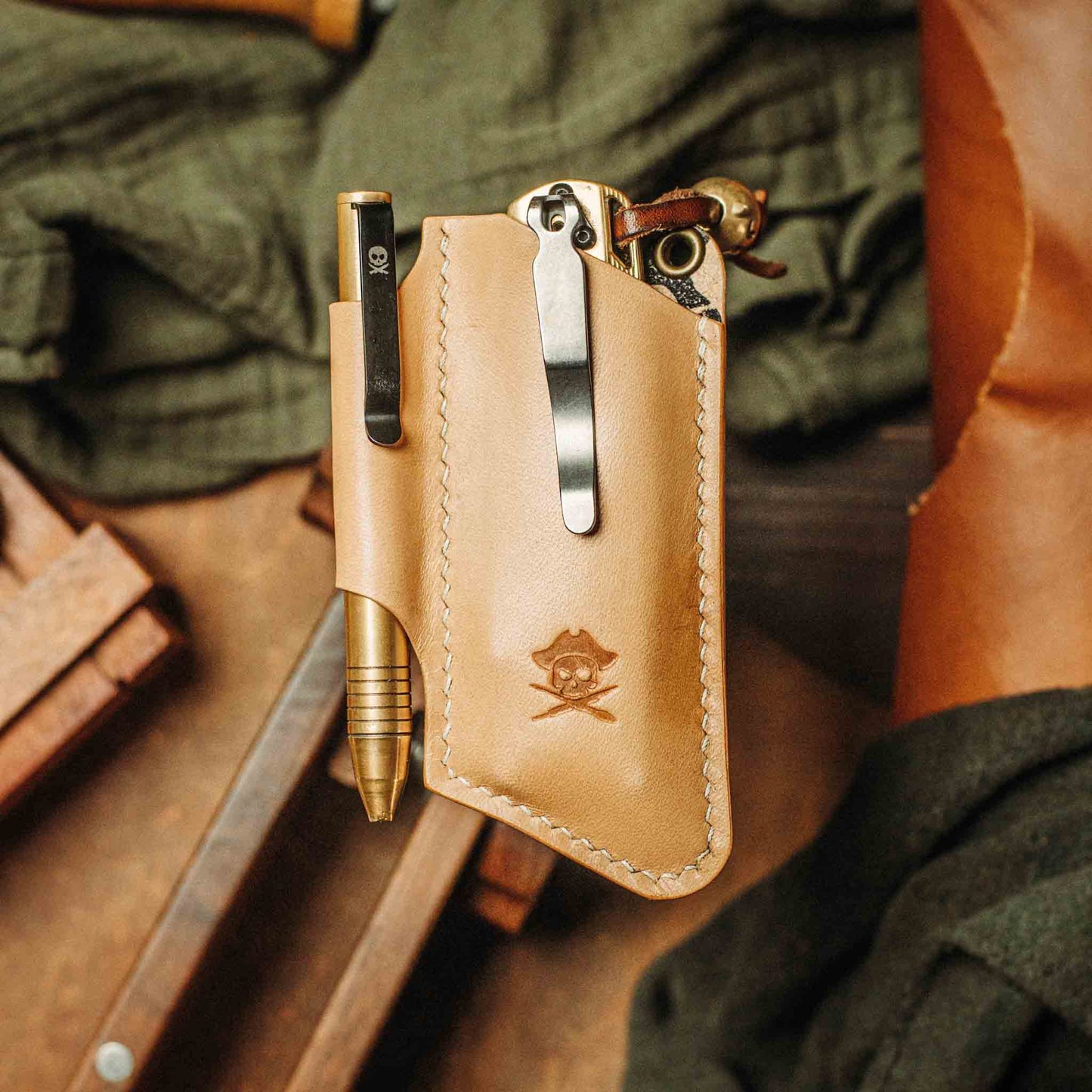 Pirate Goods Sailor v3 Knife Sleeve – Leather EDC Pocket Knife Holder