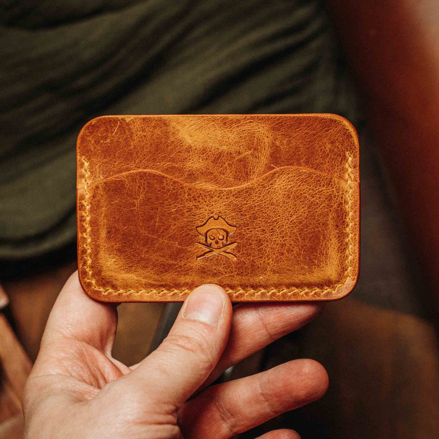 Minimalist Wallet - Drunken Boatswain v2 | Slim Leather | EDC Pirate Goods