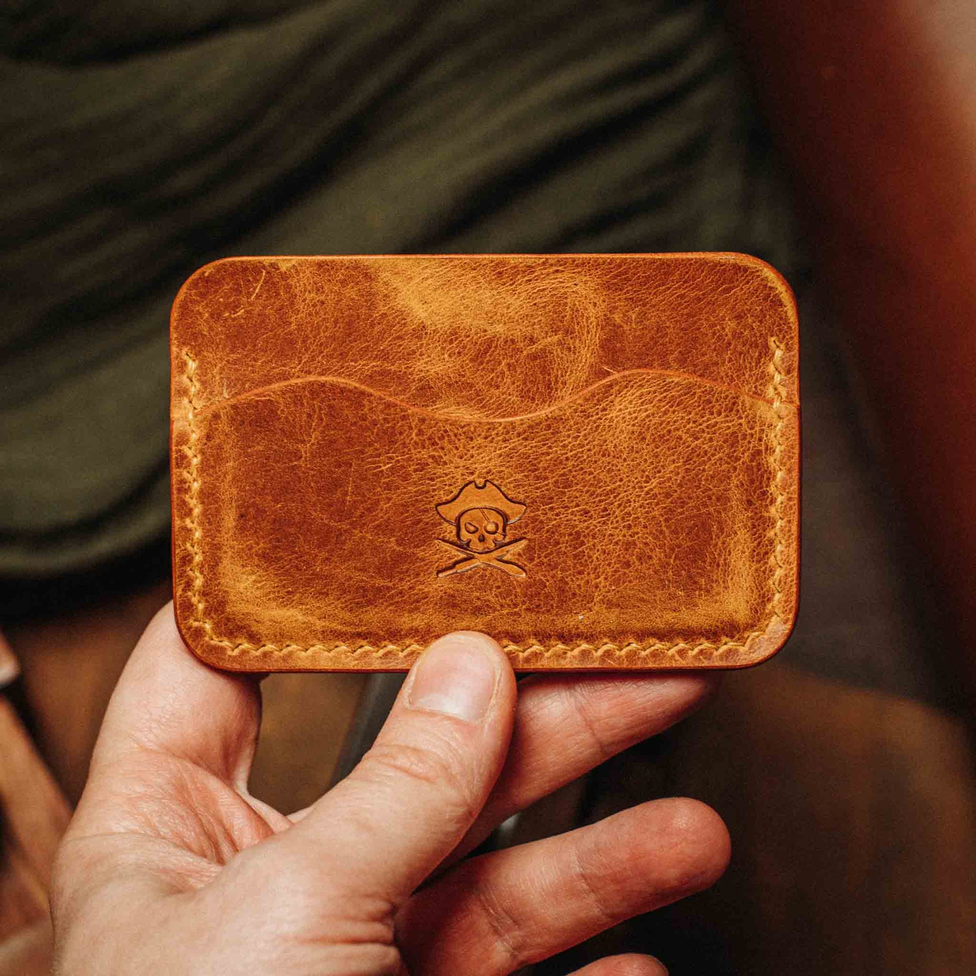Minimalist Wallet - Drunken Boatswain v2 | Slim Leather | EDC Pirate Goods