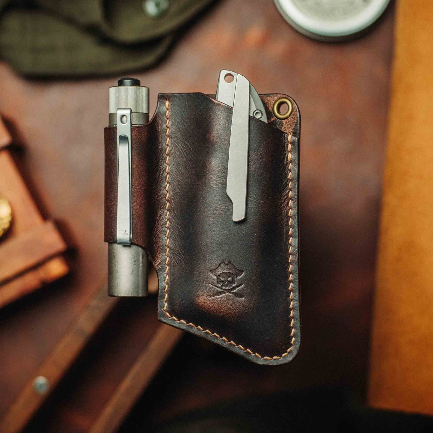 Pirate Goods Sailor v3 Knife Sleeve – Leather EDC Pocket Knife Holder
