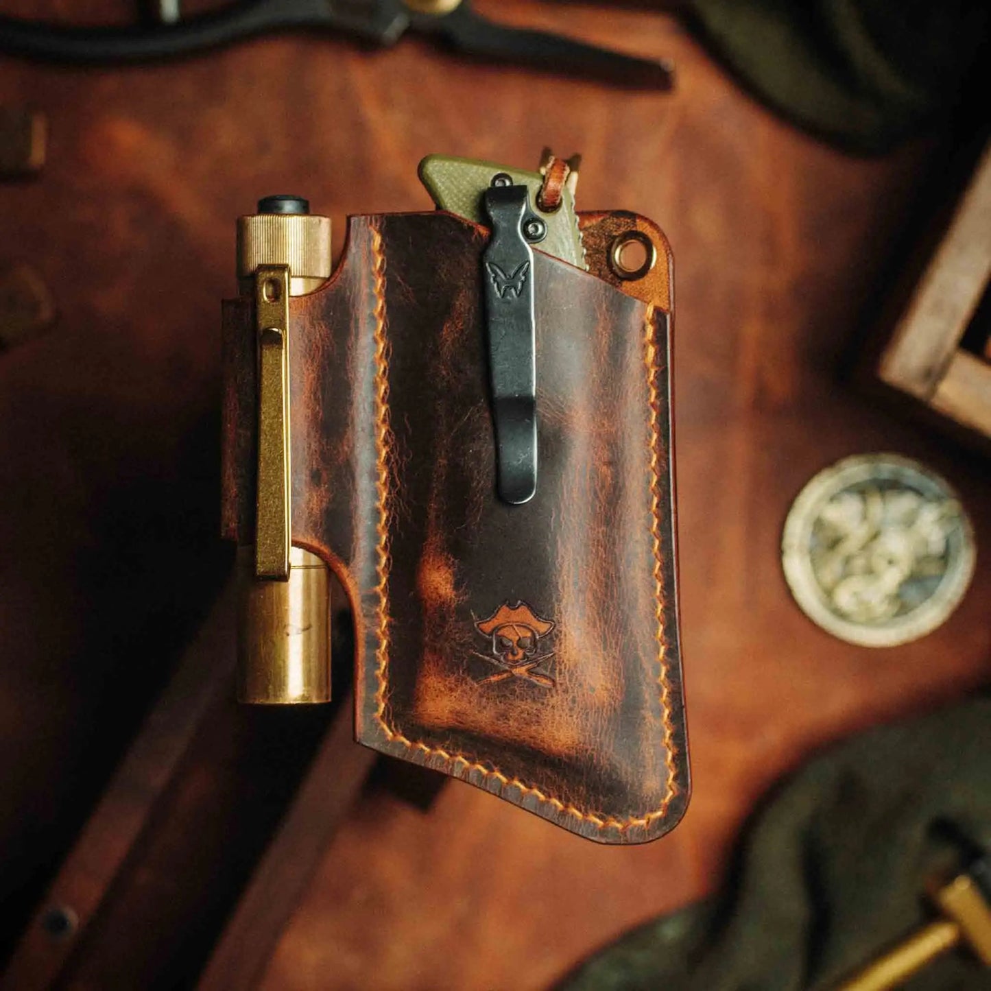 Pirate Goods Sailor v3 Knife Sleeve – Leather EDC Pocket Knife Holder