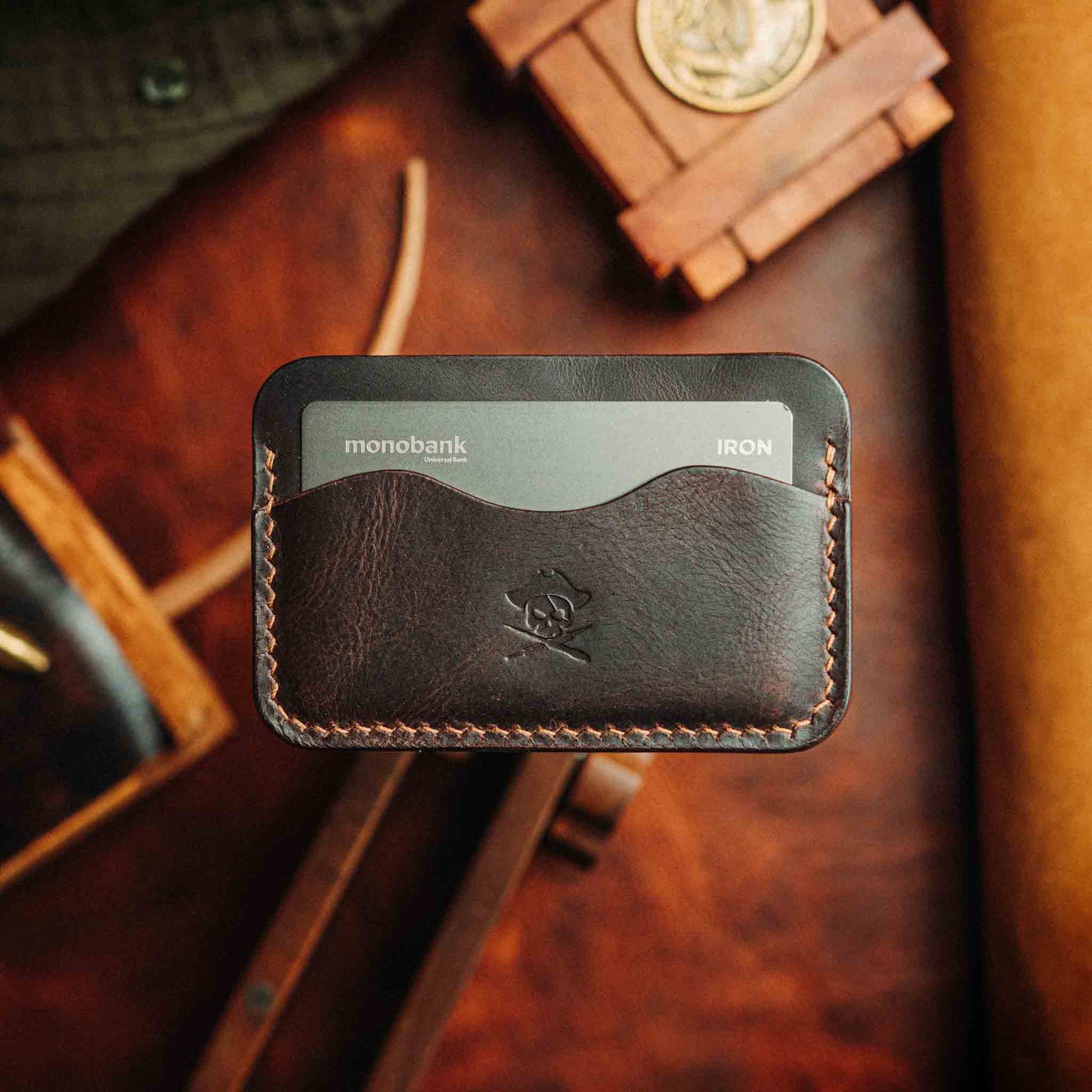 Minimalist Wallet - Drunken Boatswain v2 | Slim Leather | EDC Pirate Goods