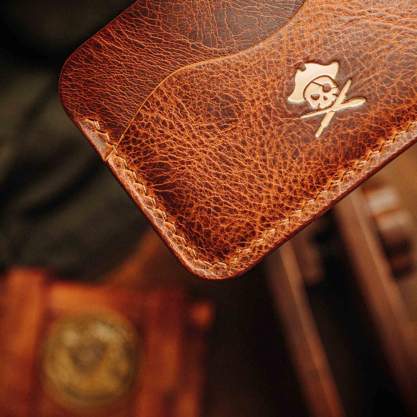 Minimalist Wallet - Drunken Boatswain v2 | Slim Leather | EDC Pirate Goods