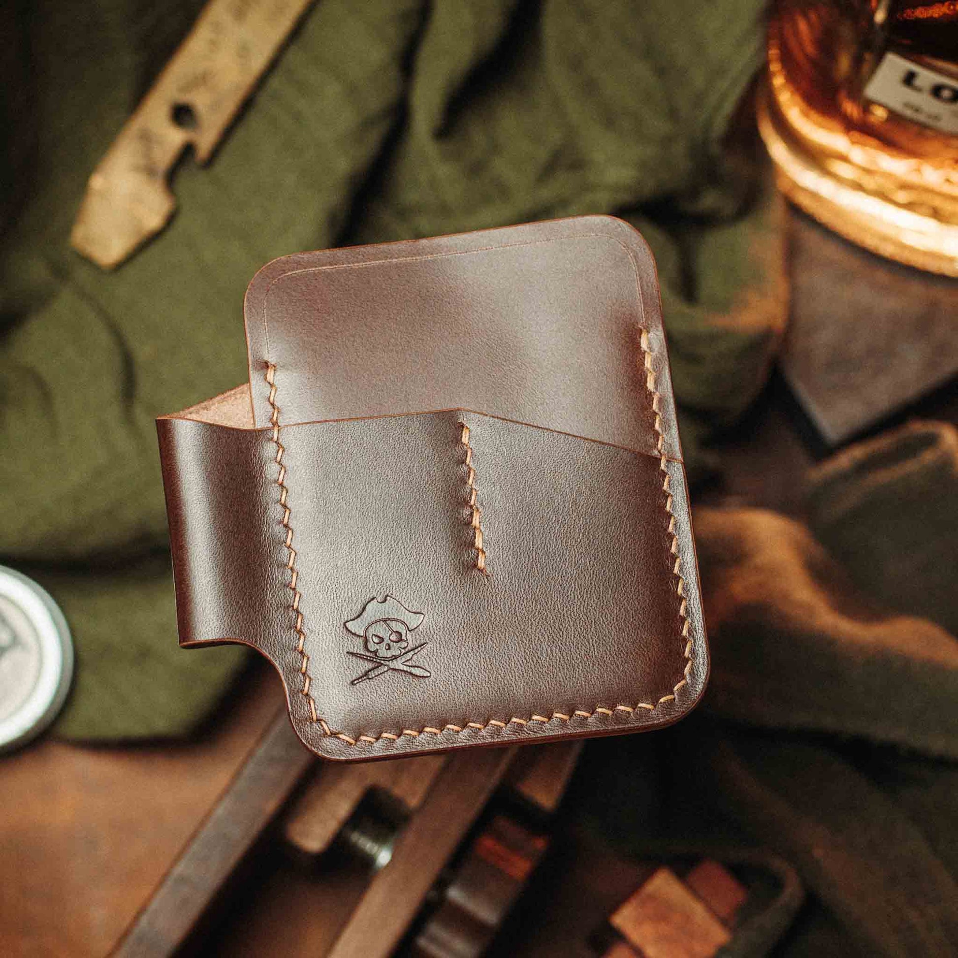 Pirate Goods First Mate Mini Pocket Organizer – Small Leather EDC Pocket Slip Pirate Goods
