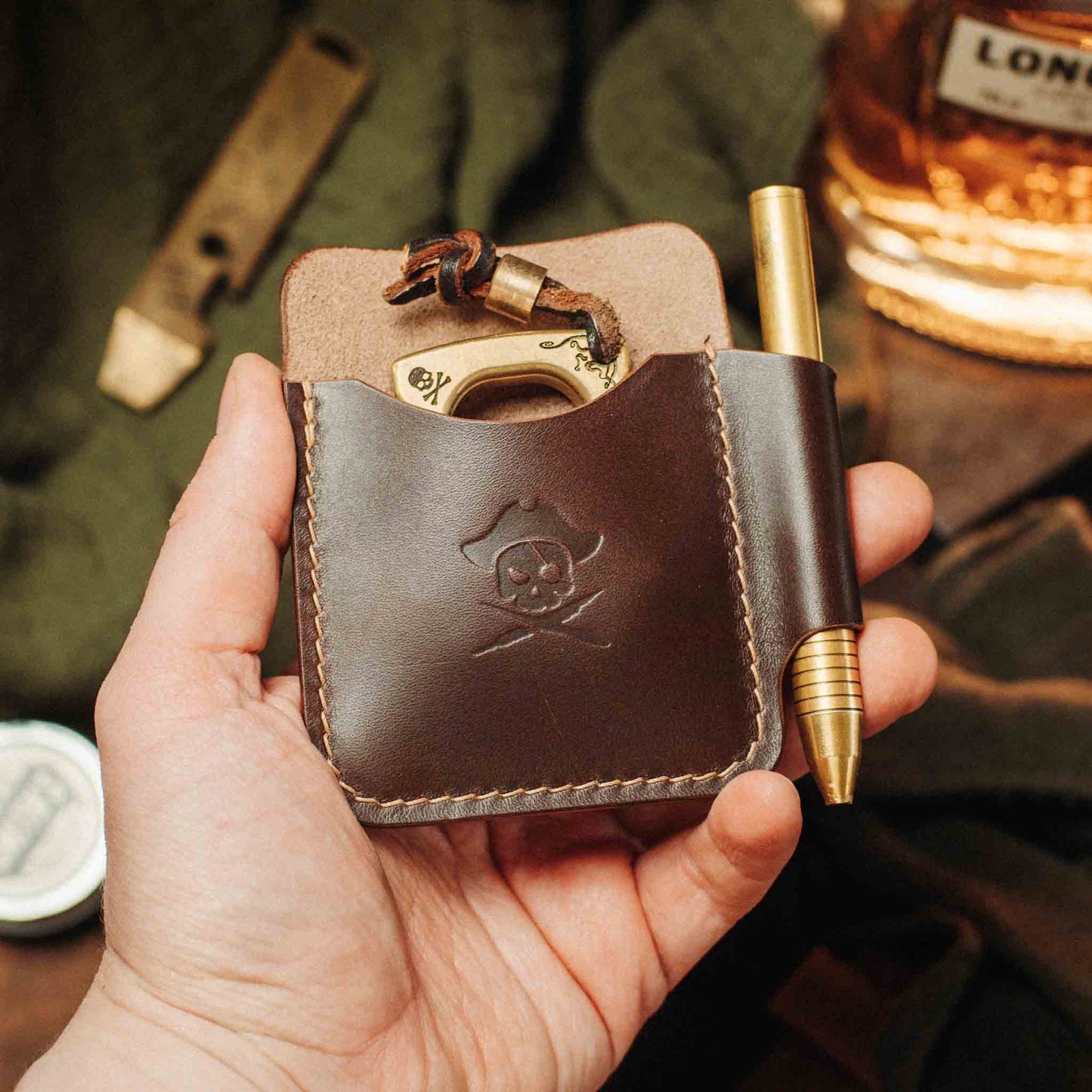 Pirate Goods First Mate Mini Pocket Organizer – Small Leather EDC Pocket Slip Pirate Goods