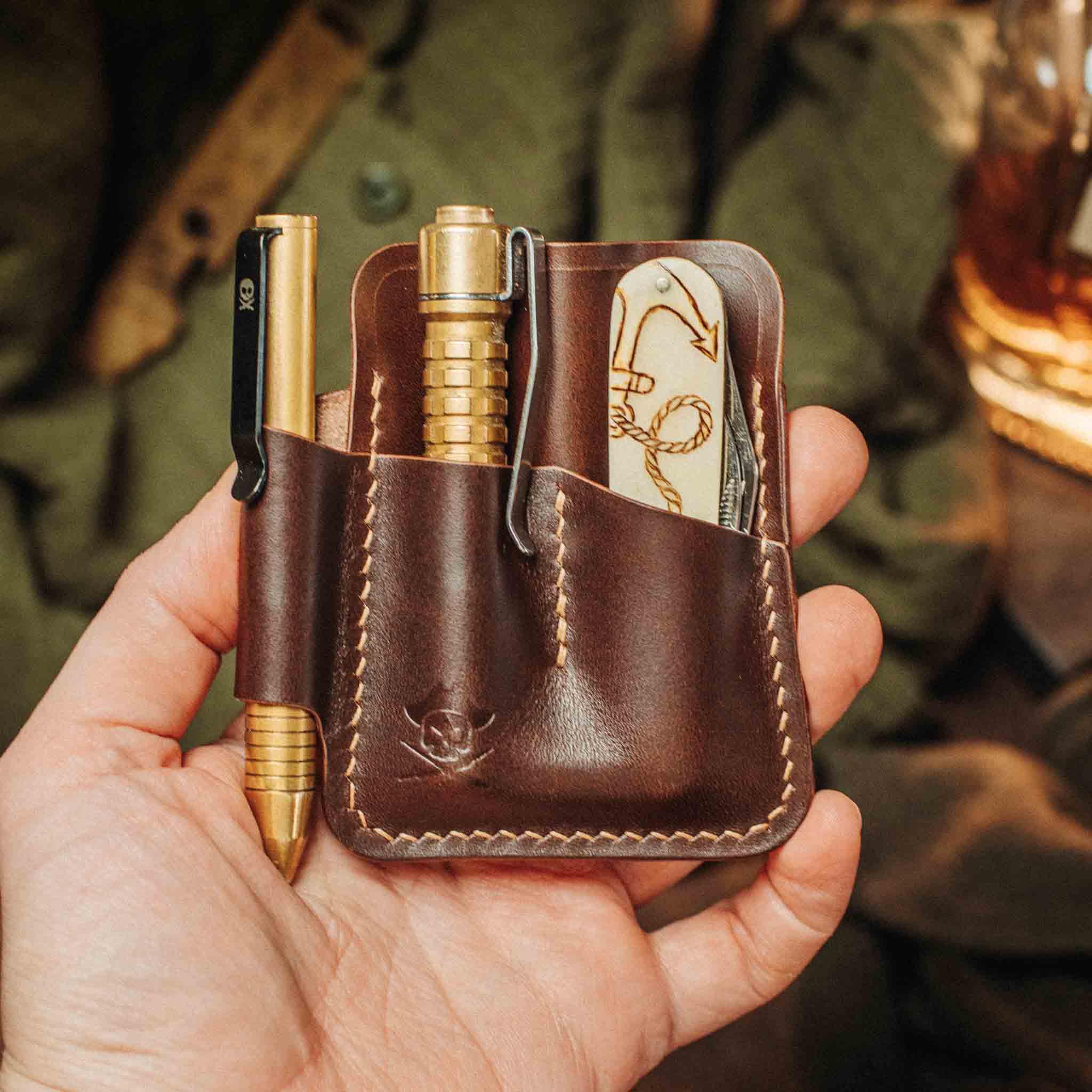 Pirate Goods First Mate Mini Organizer – Small Leather EDC – GOLD