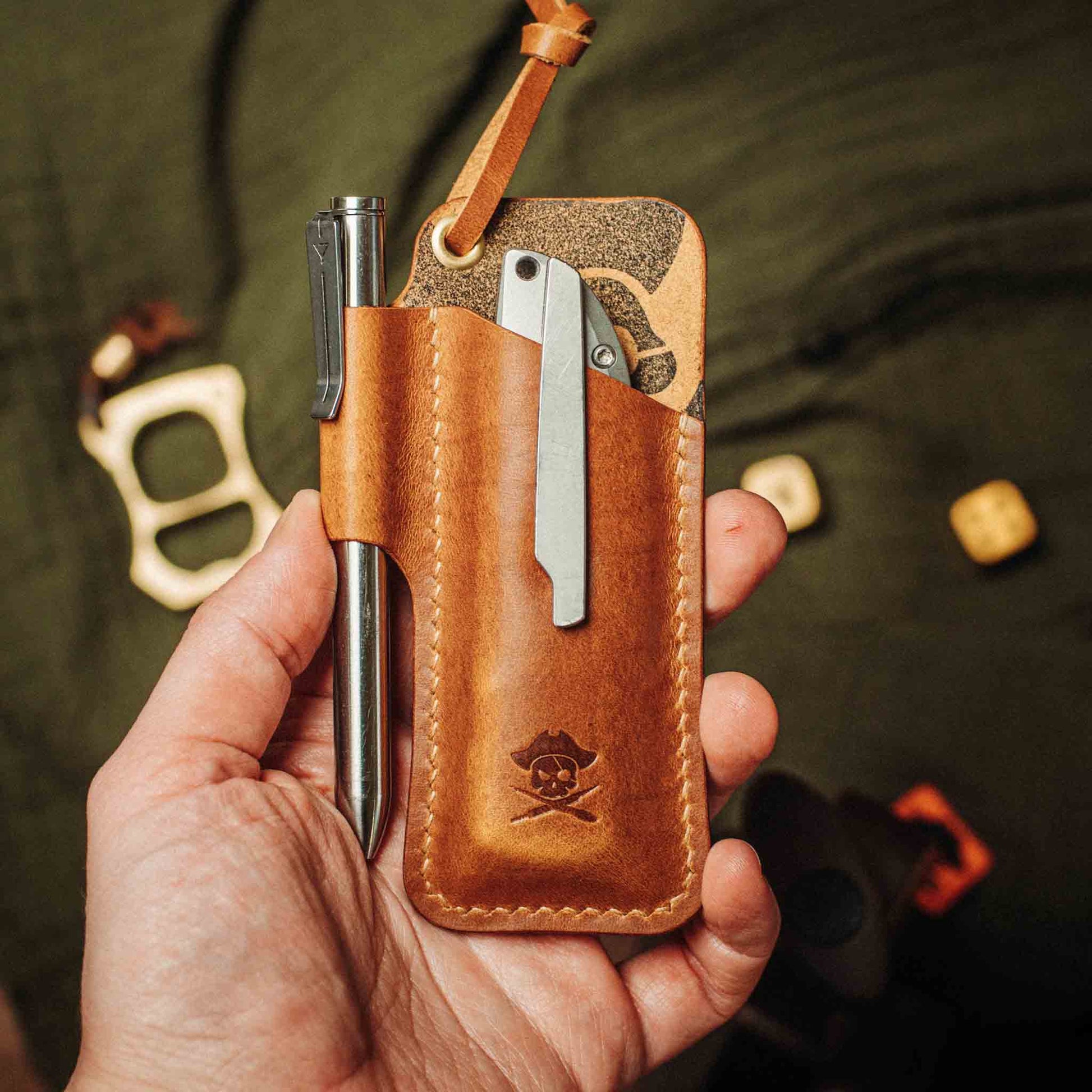 EDC Pocket Organizer - First Mate v3 | Leather Pocket Carrier Pirate Goods