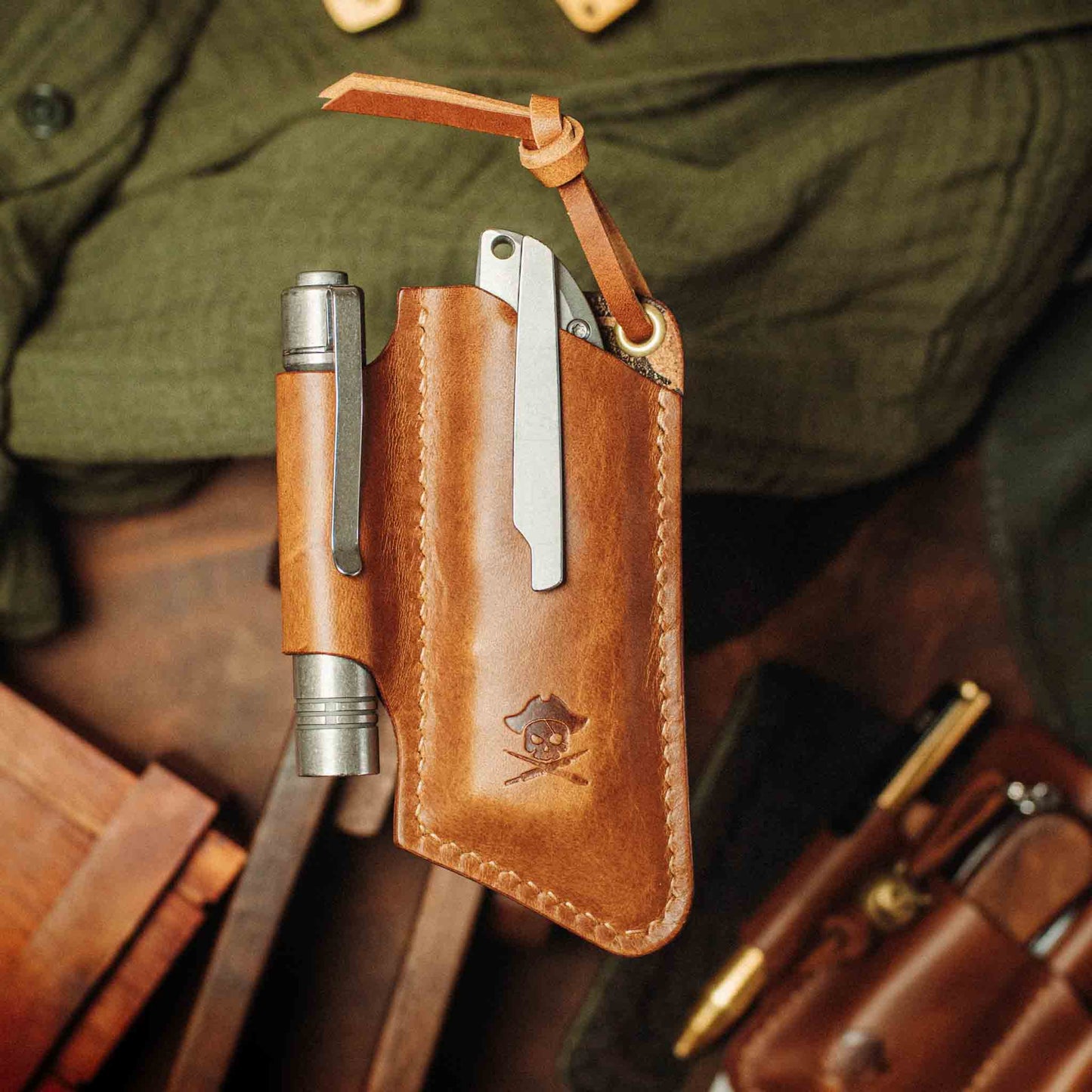 Pirate Goods Sailor v3 Knife Sleeve – Leather EDC Pocket Knife Holder