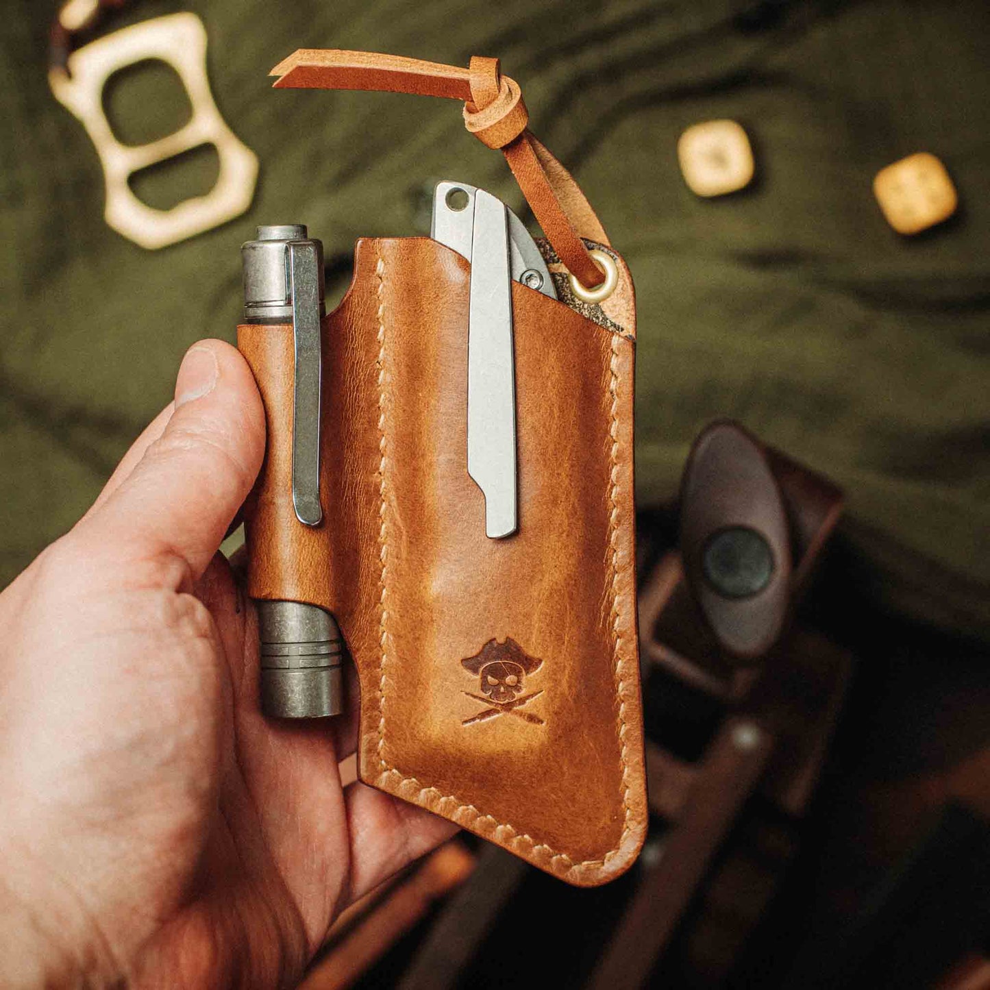 Pirate Goods Sailor v3 Knife Sleeve – Leather EDC Pocket Knife Holder