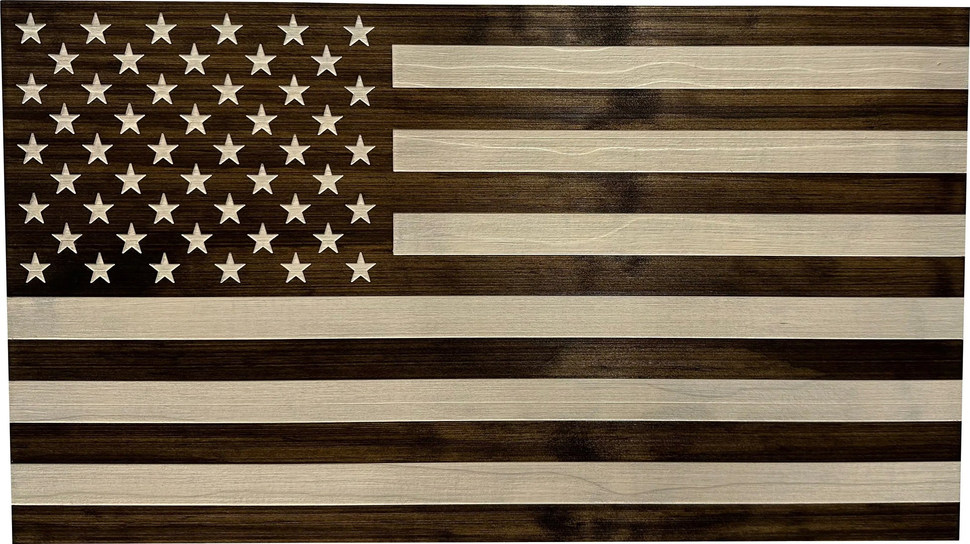American Flag Decorative & Secure Wall-Mounted Gun Cabinet (Dark Walnut) Bellewood Designs