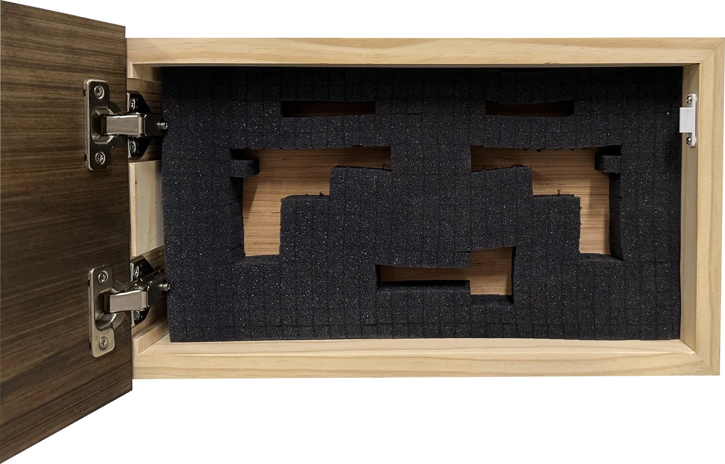 American Flag Decorative & Secure Wall-Mounted Gun Cabinet (Dark Walnut) Bellewood Designs