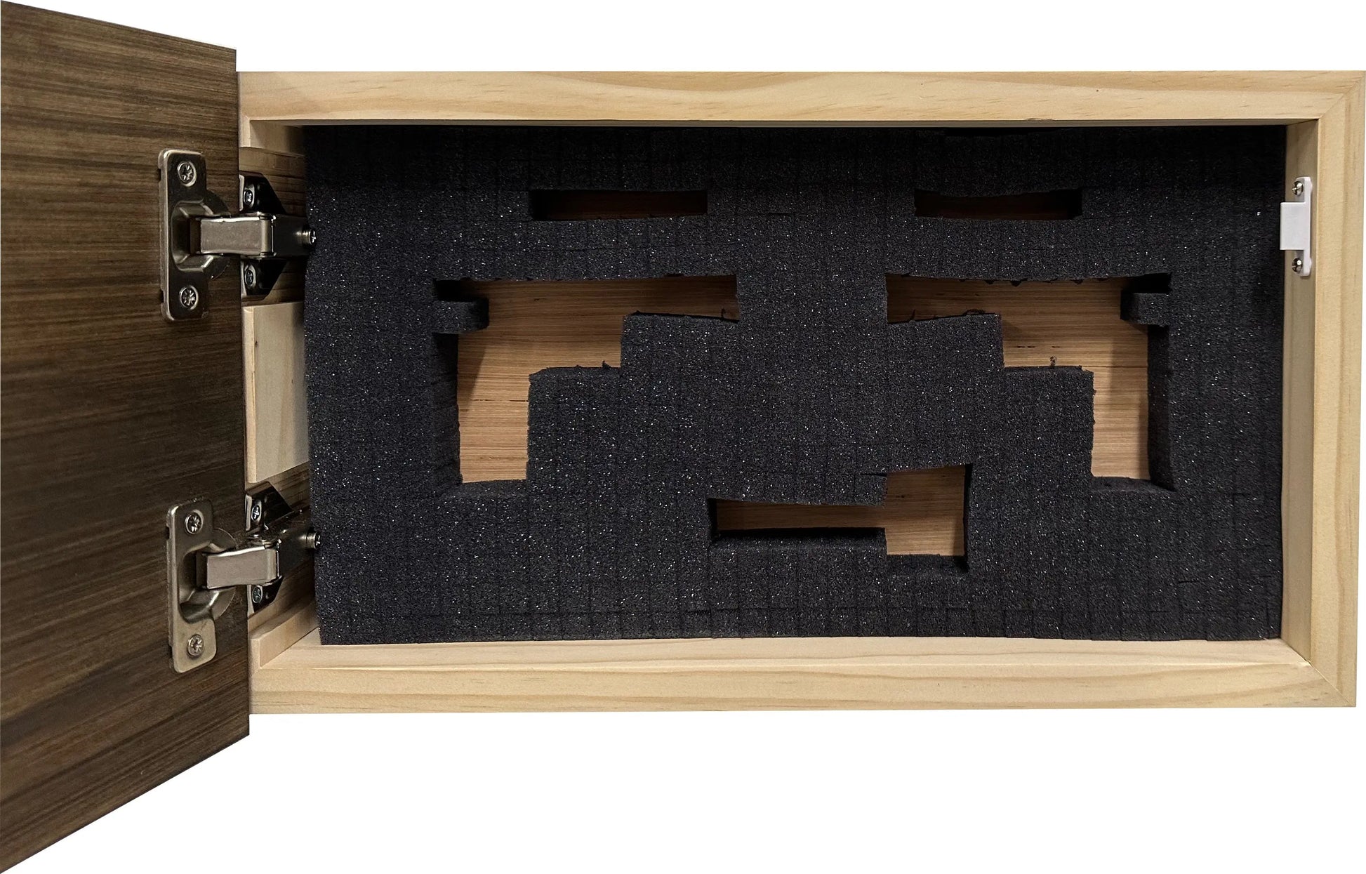 American Flag Decorative & Secure Wall-Mounted Gun Cabinet (Dark Walnut) Bellewood Designs