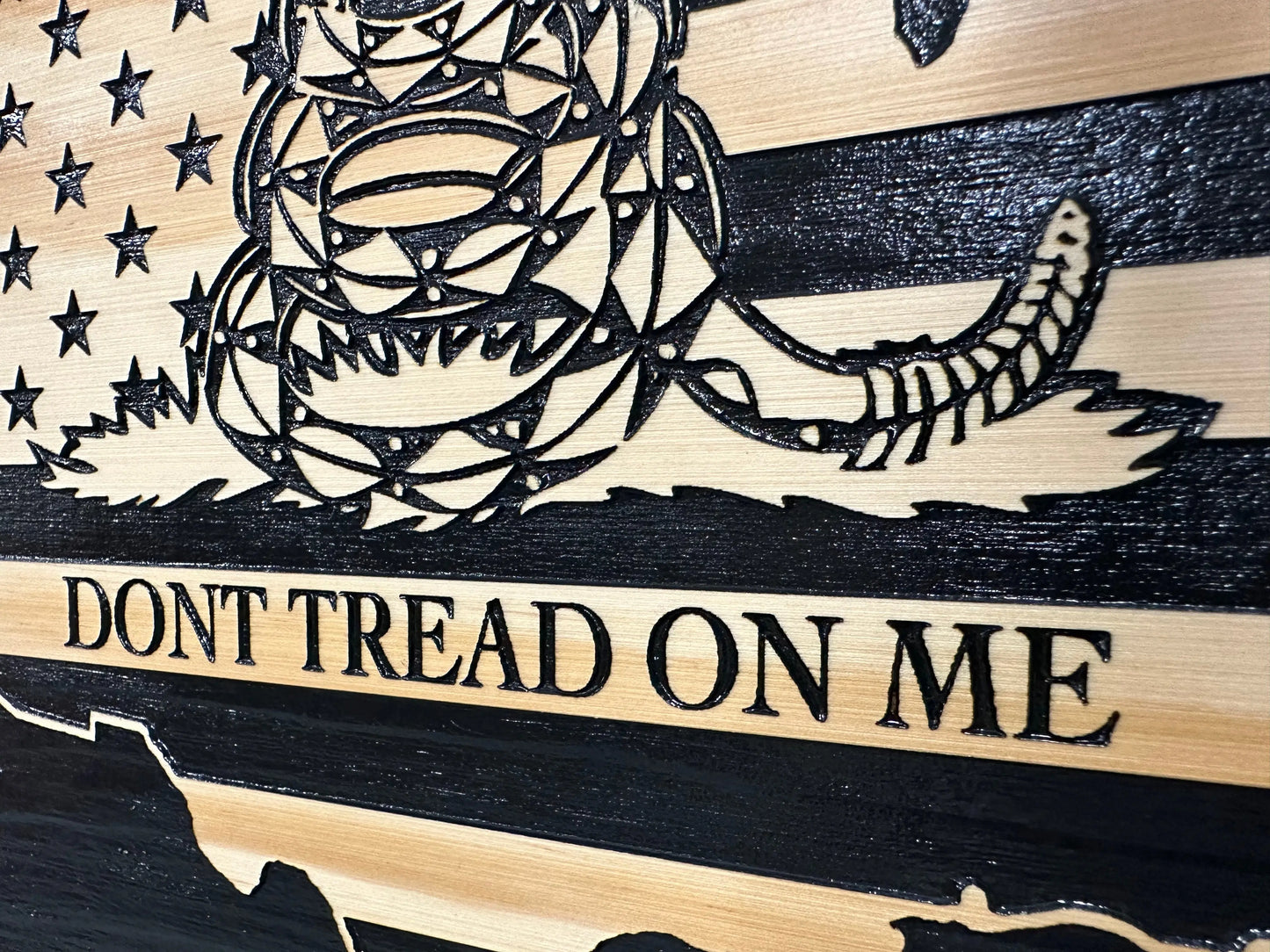 Dont Tread On Me Secure Decorative Wall-Mounted Gun Cabinet (Union) Bellewood Designs
