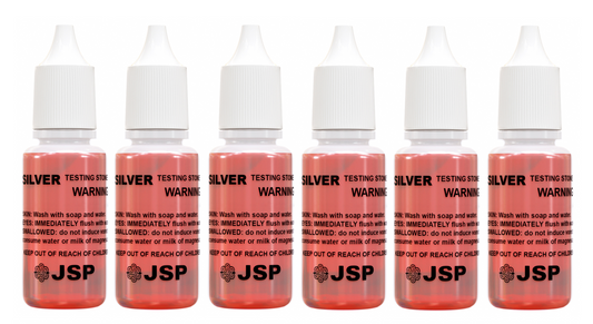 6 Bottles of JSP Silver & Sterling 925 Jewelry Acid Testing Solution to Test Precious Metals