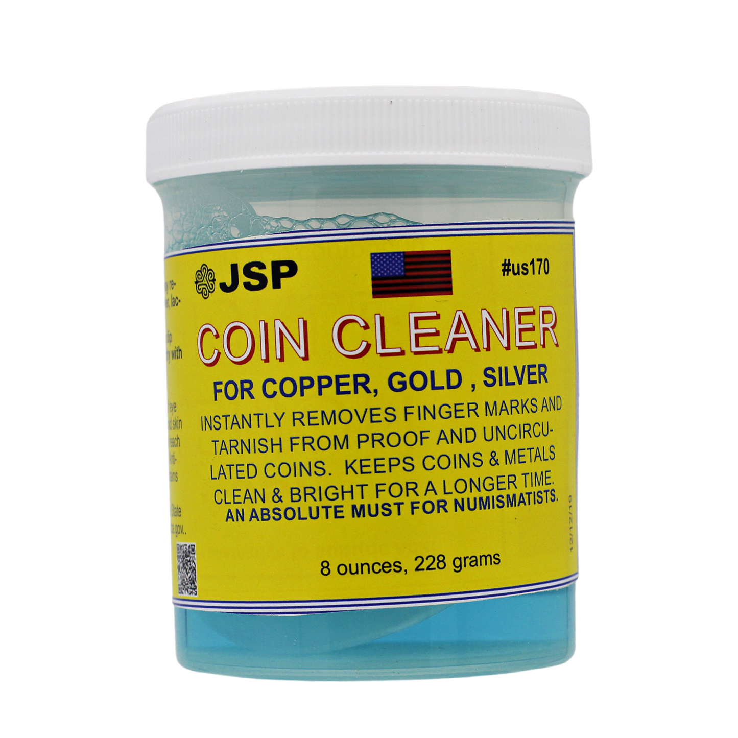 JSP Super Coin Cleaner 8 oz for Copper, Gold, Silver, & Platinum Precious Metals Jewelry Coins Bars
