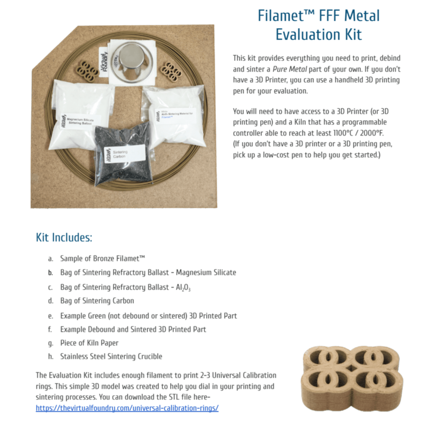 Filamet™ - 3D Metal Printing Evaluation Kit The Virtual Foundry