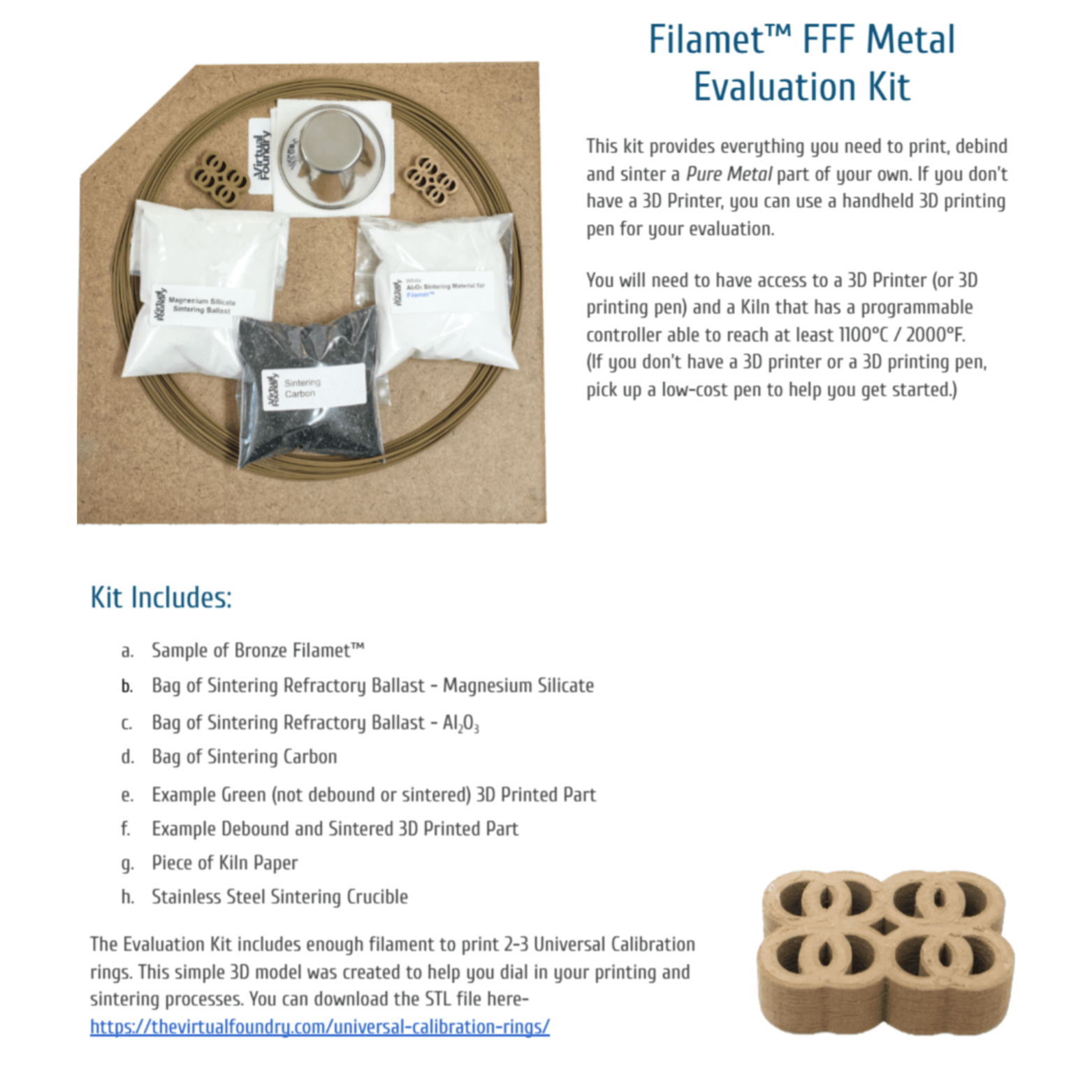 Filamet™ - 3D Metal Printing Evaluation Kit The Virtual Foundry