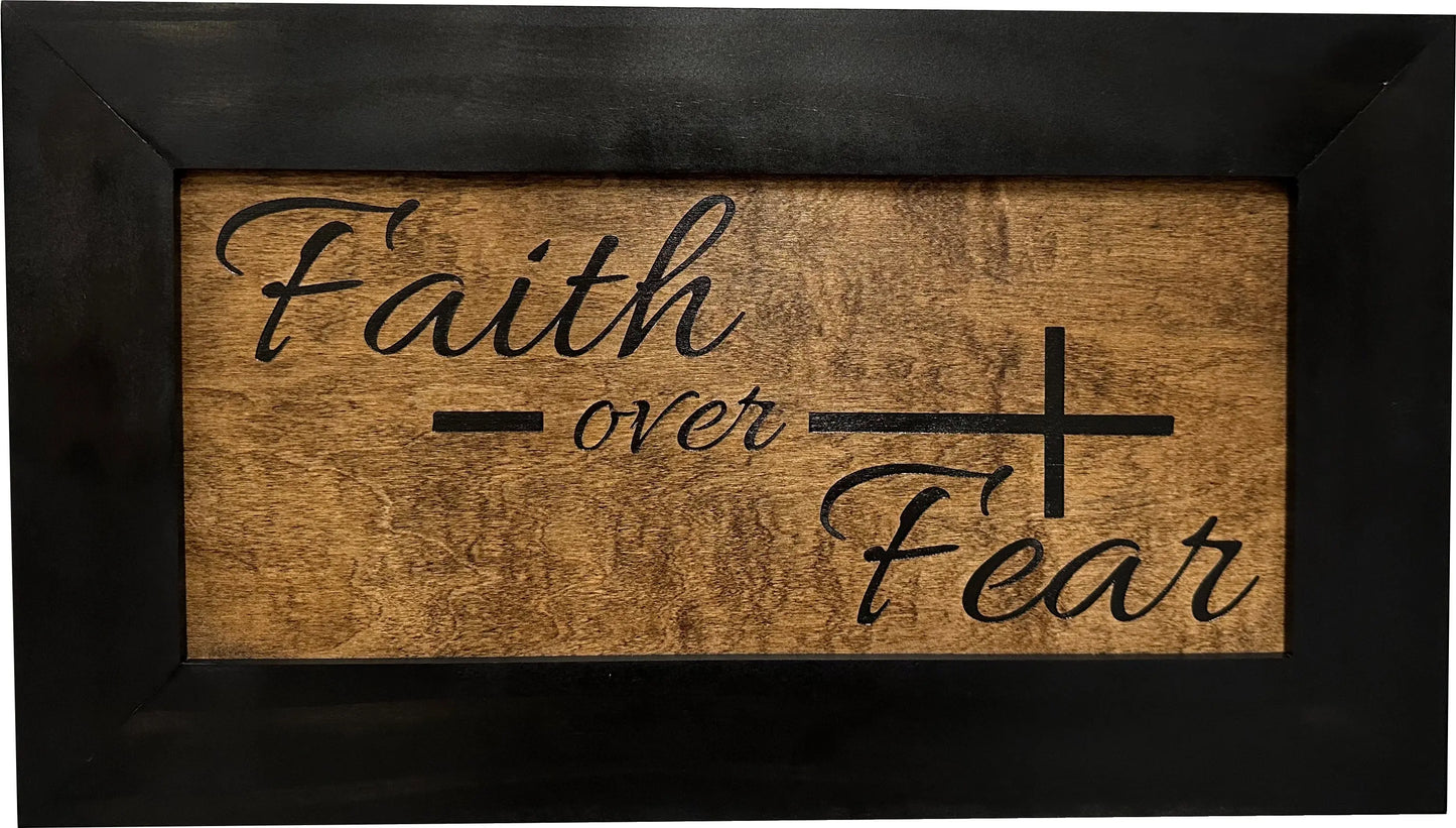 Faith Over Fear Decorative Wall-Mounted Secure Gun Cabinet Bellewood Designs