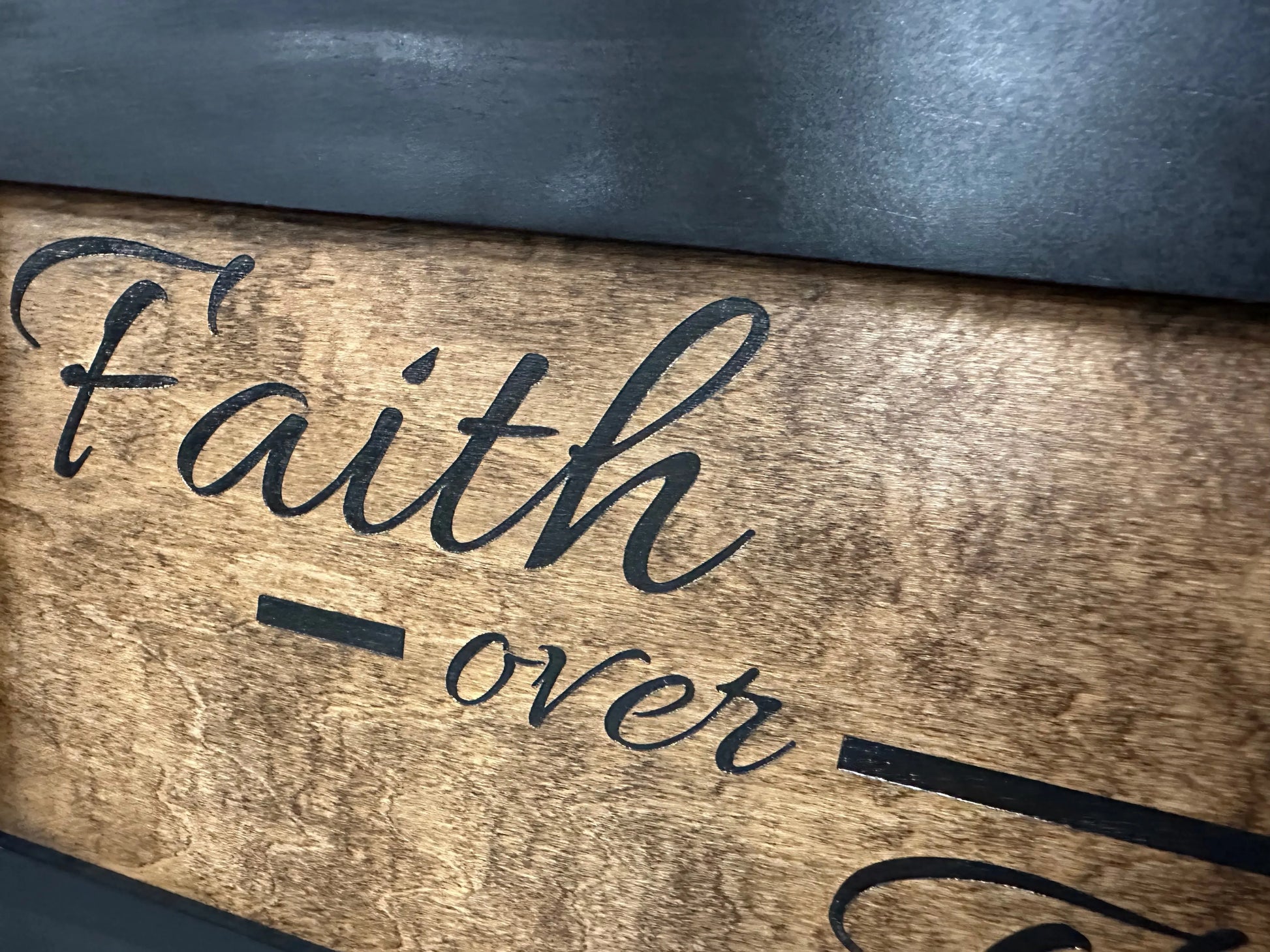 Faith Over Fear Decorative Wall-Mounted Secure Gun Cabinet Bellewood Designs