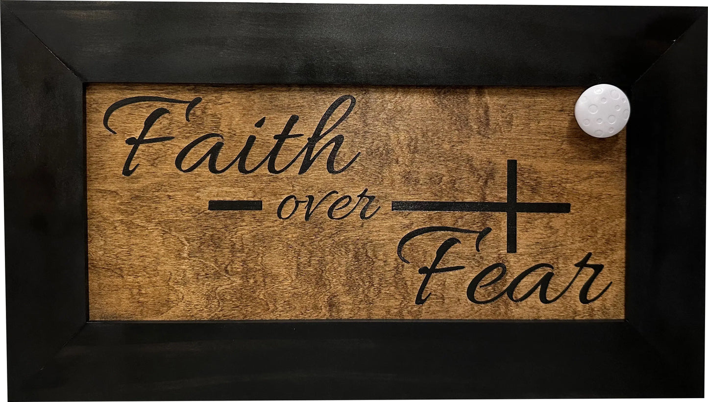 Faith Over Fear Decorative Wall-Mounted Secure Gun Cabinet Bellewood Designs