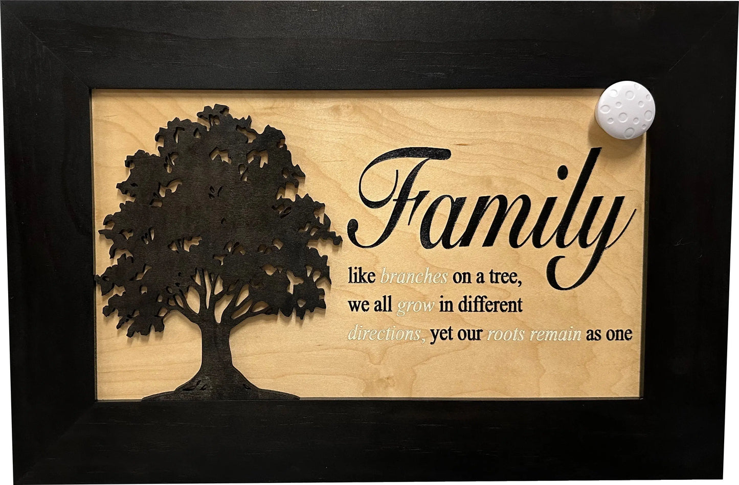 Decorative Secured Gun Storage Cabinet with Family Branches (Black) Bellewood Designs