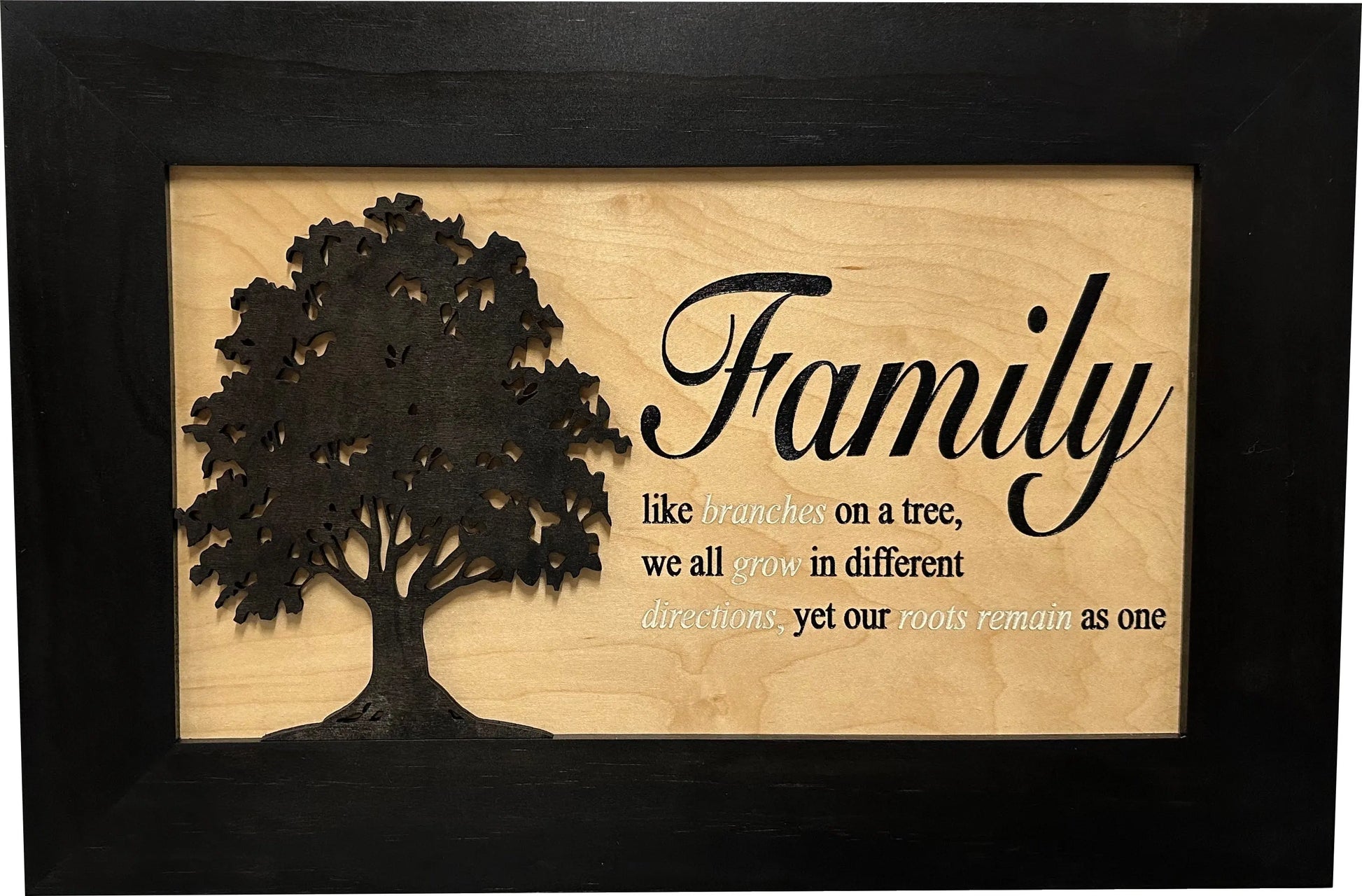 Decorative Secured Gun Storage Cabinet with Family Branches (Black) Bellewood Designs