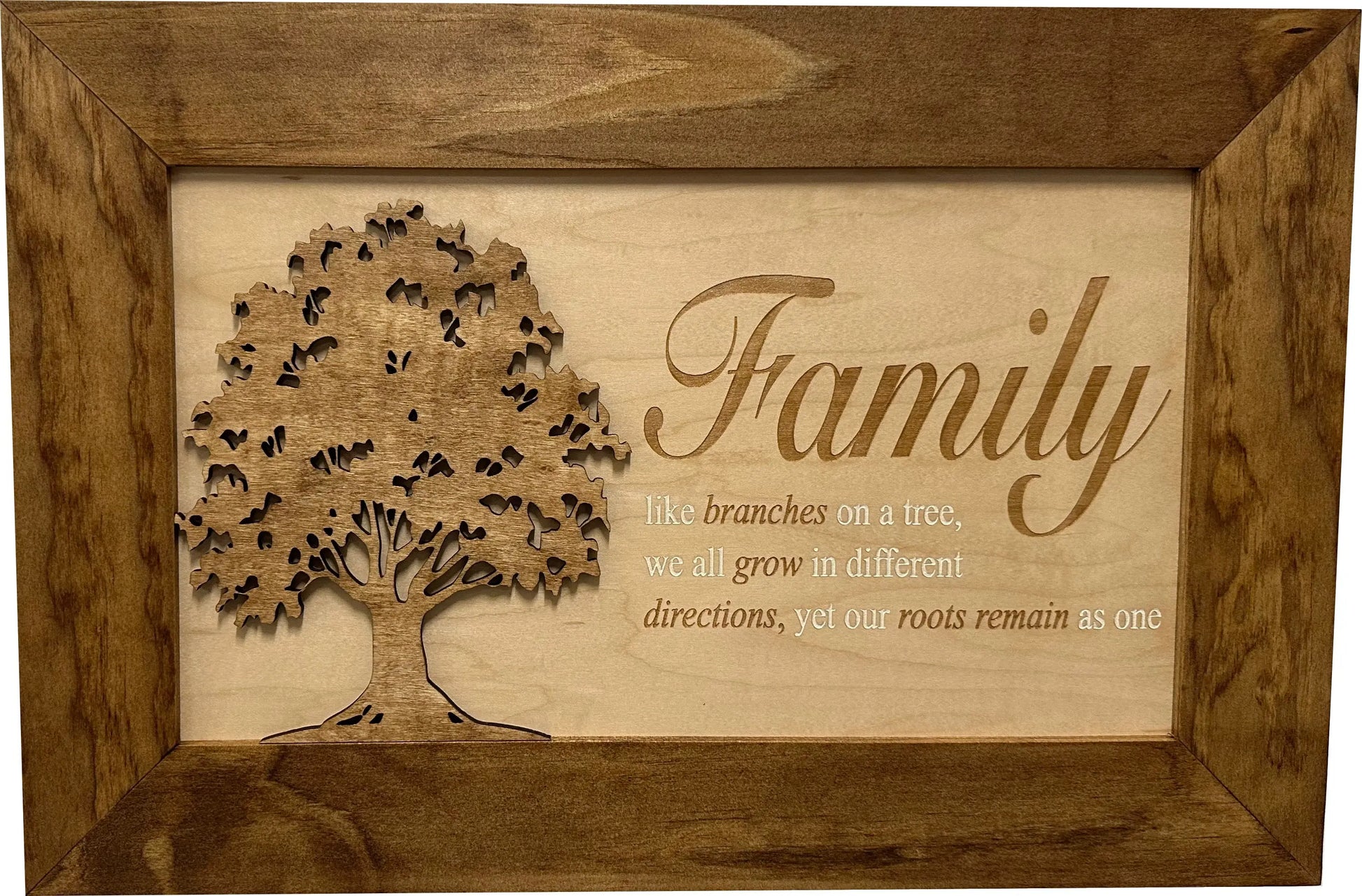 Decorative Secured Gun Storage Cabinet with Family Branches (Early American) Bellewood Designs