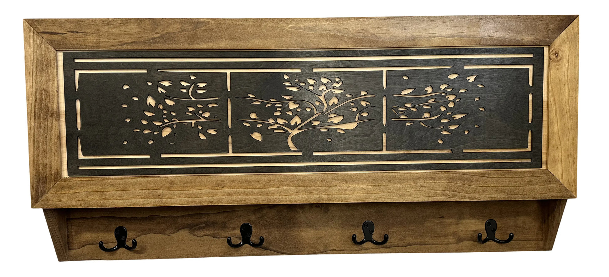 Family Tree Coat Rack Gun Concealment Decor - Handcrafted Wooden Gun Cabinets - Gun Shelf Hidden Storage for Rifles, Shotguns, & Handguns - Quick Access Hidden Wall Safe Bellewood Designs