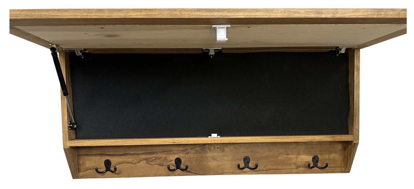 Family Tree Coat Rack Gun Concealment Decor - Handcrafted Wooden Gun Cabinets - Gun Shelf Hidden Storage for Rifles, Shotguns, & Handguns - Quick Access Hidden Wall Safe Bellewood Designs